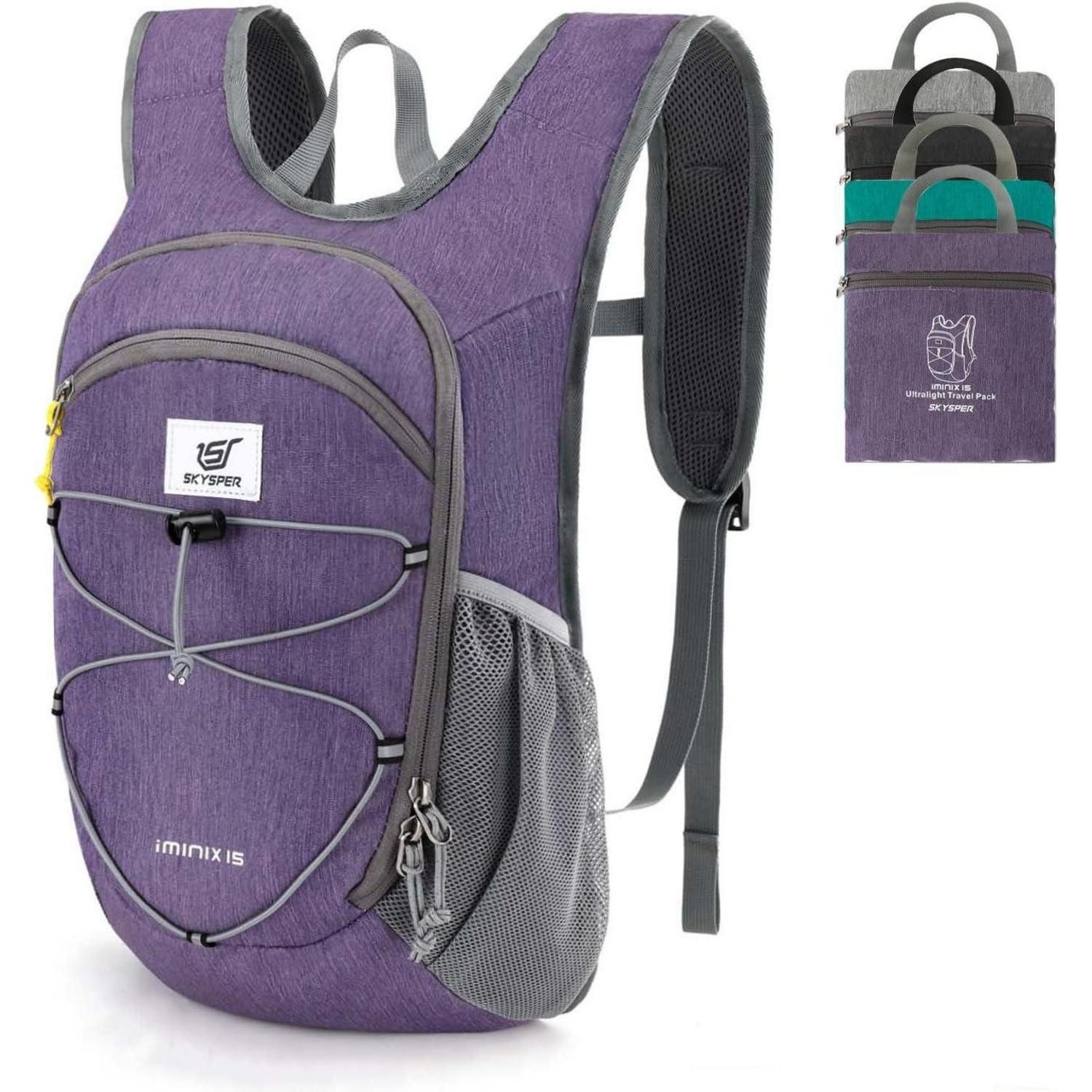LuxusKollektion Tagesrucksack Rucksack 15L faltbar lilafarben