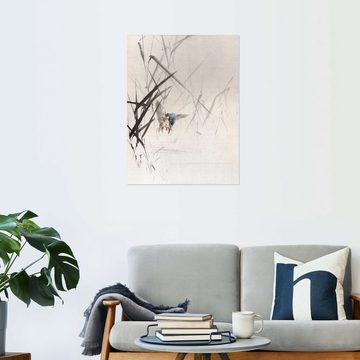 Posterlounge Wandfolie Watanabe Seitei, Vogel fängt Fisch, Malerei