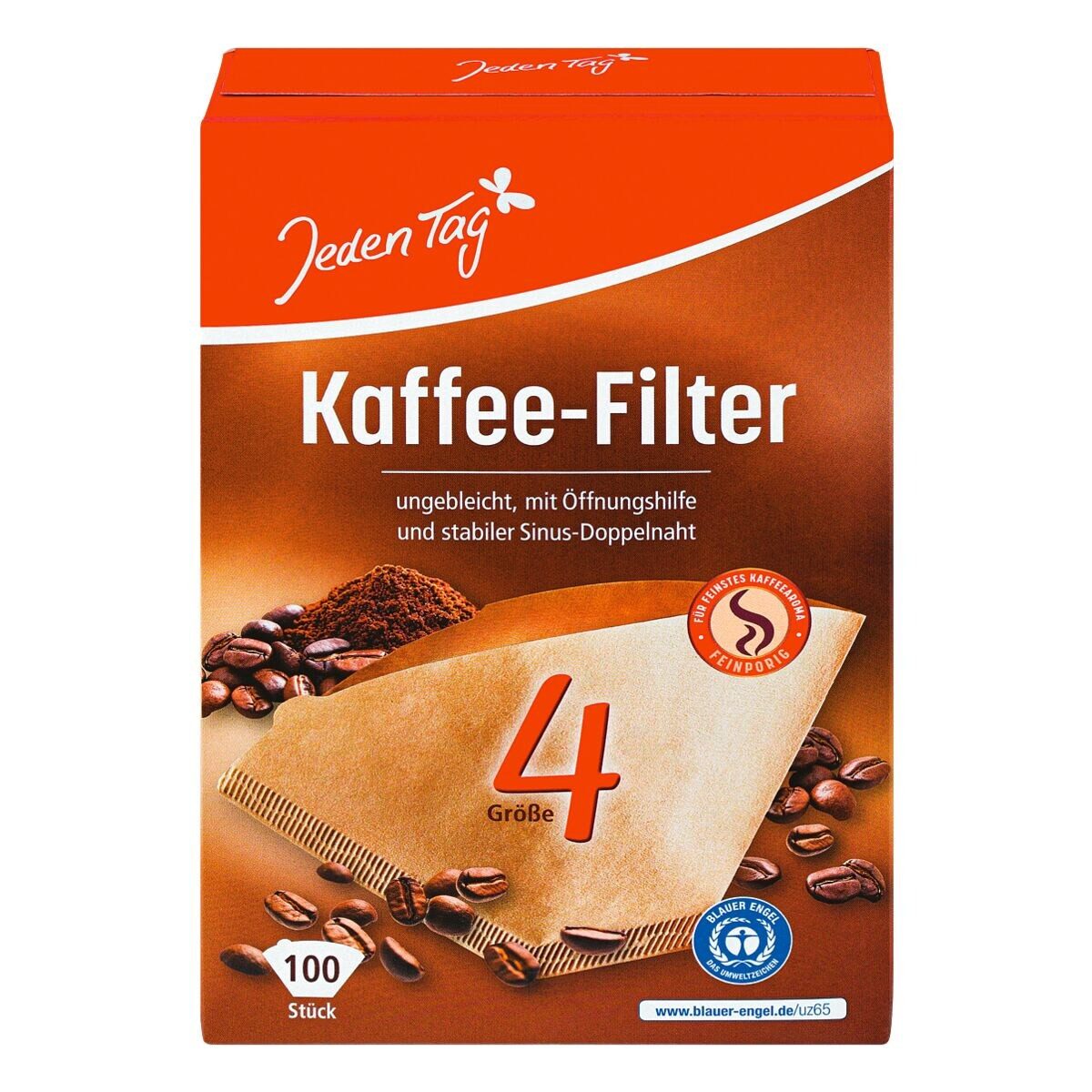 Jeden Tag Papierfilter, ungebleichtes Papier, Größe 4