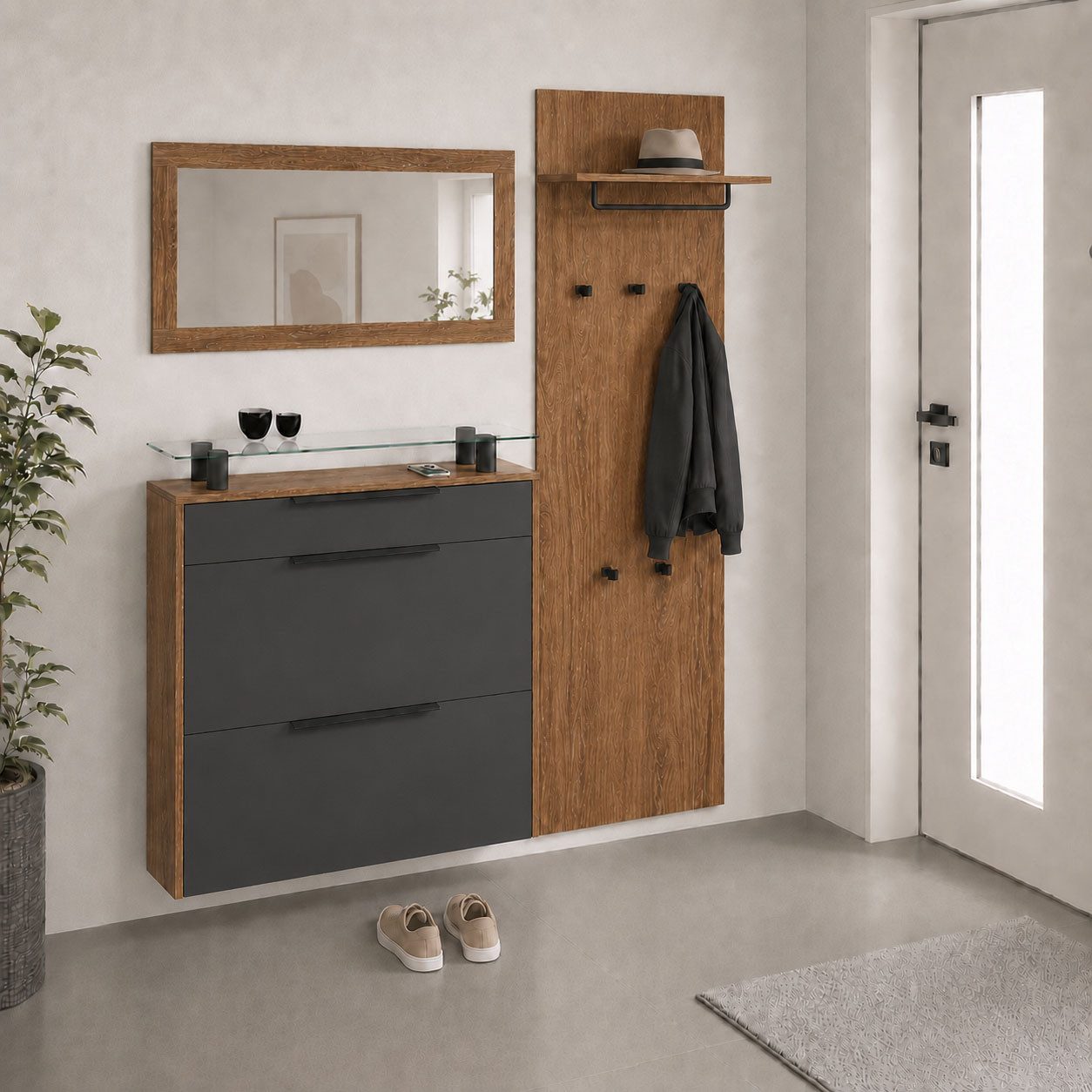 borchardt Möbel Garderoben-Set Tom, (3-St), Schuhschrank hängend