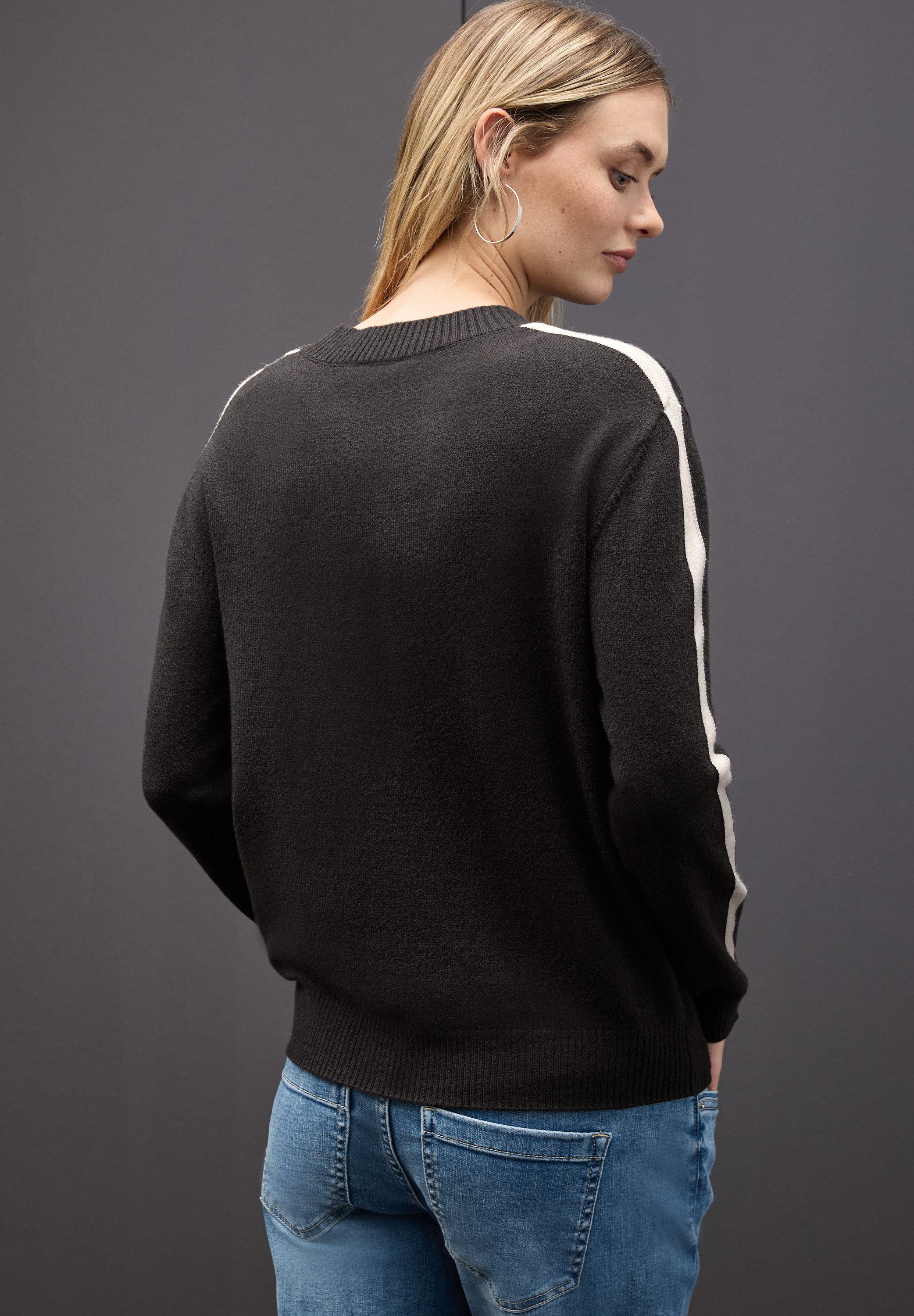 STREET ONE Rundhalspullover mit Rippbündchen günstig online kaufen