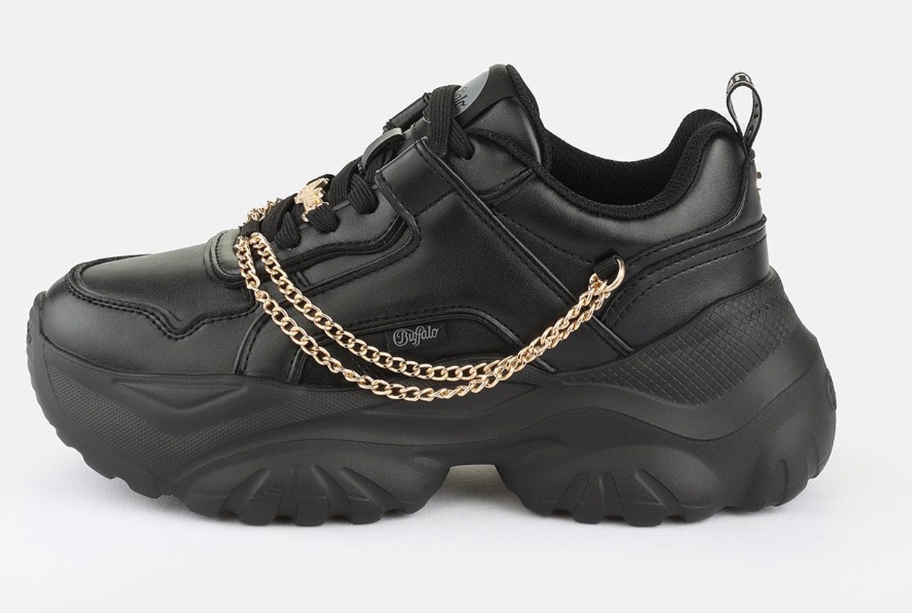 Buffalo Bliss Chain Plateausneaker Halbschuh, Schnürschuh, Chunky Sneaker mit Zierkette