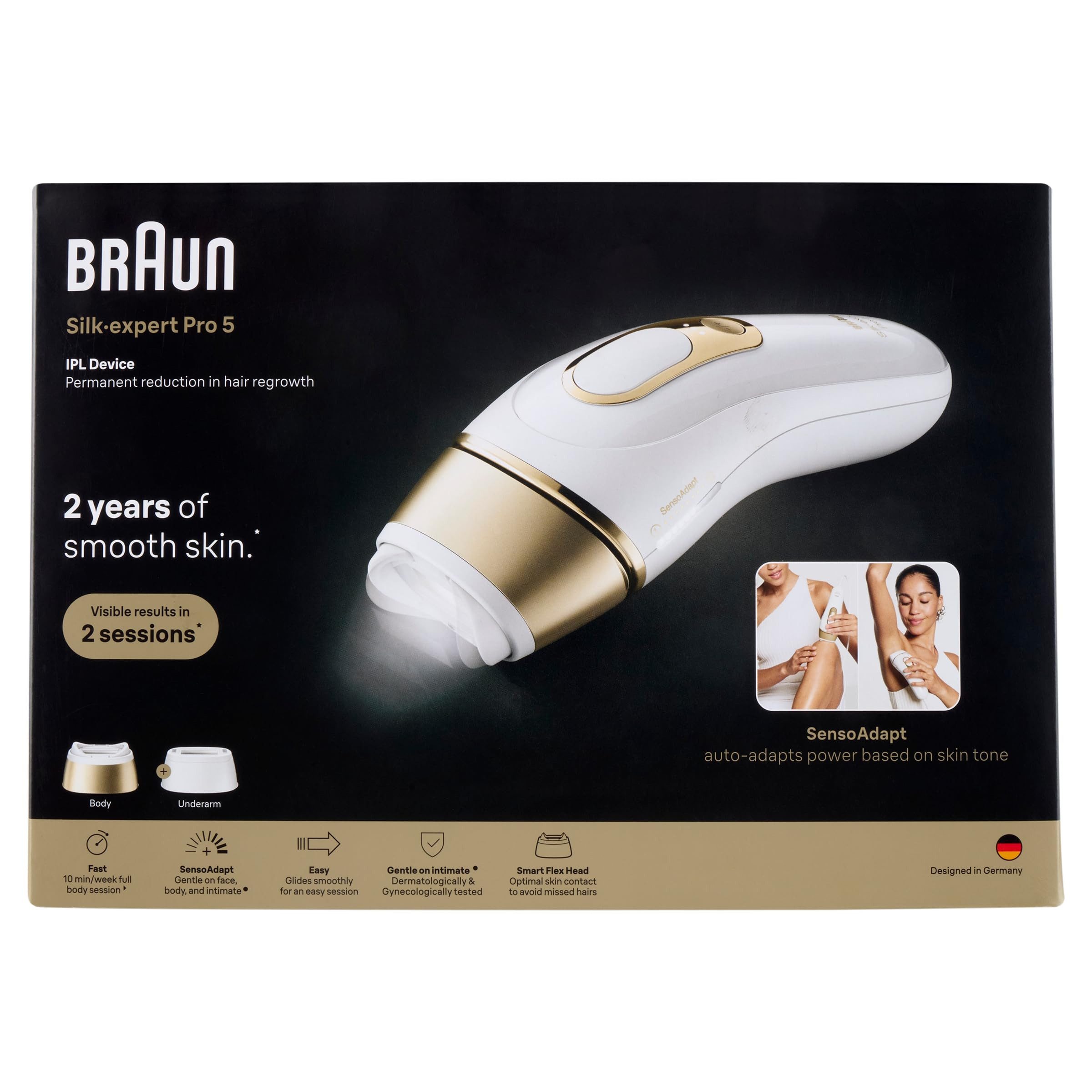 Braun IPL-Haarentferner PL5210, Professionelle IPL Haarentfernung mit Smart Flex-Aufsatz
