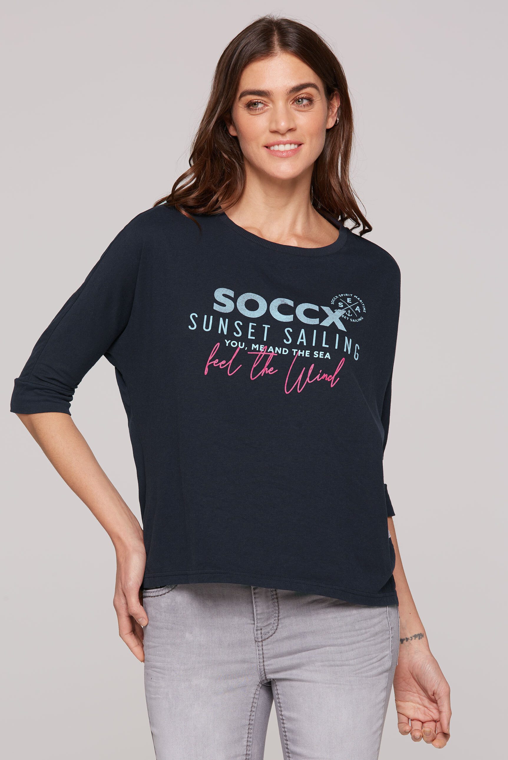 SOCCX 3/4-Arm-Shirt, mit längerer Rückenpartie günstig online kaufen