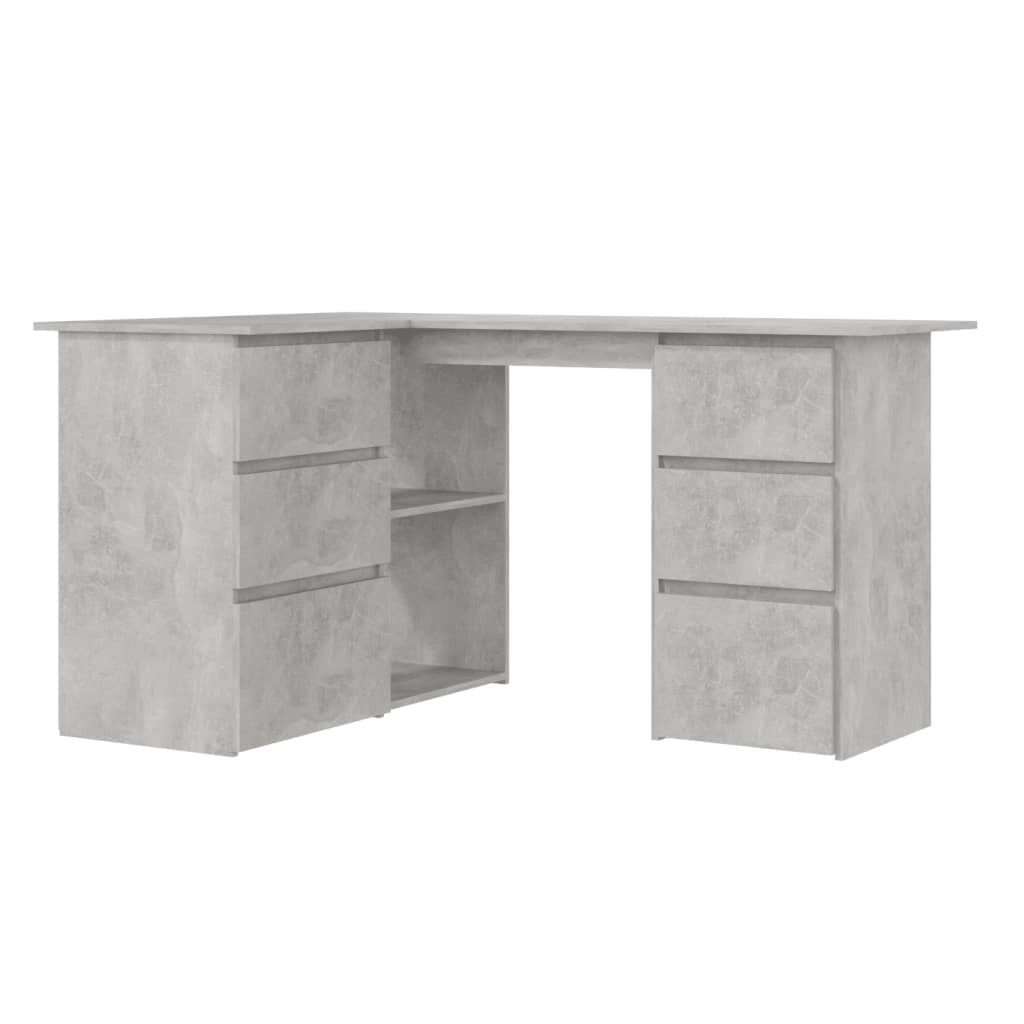 Schreibtisch Eckschreibtisch Betongrau 145x100x76 cm Spanplatte