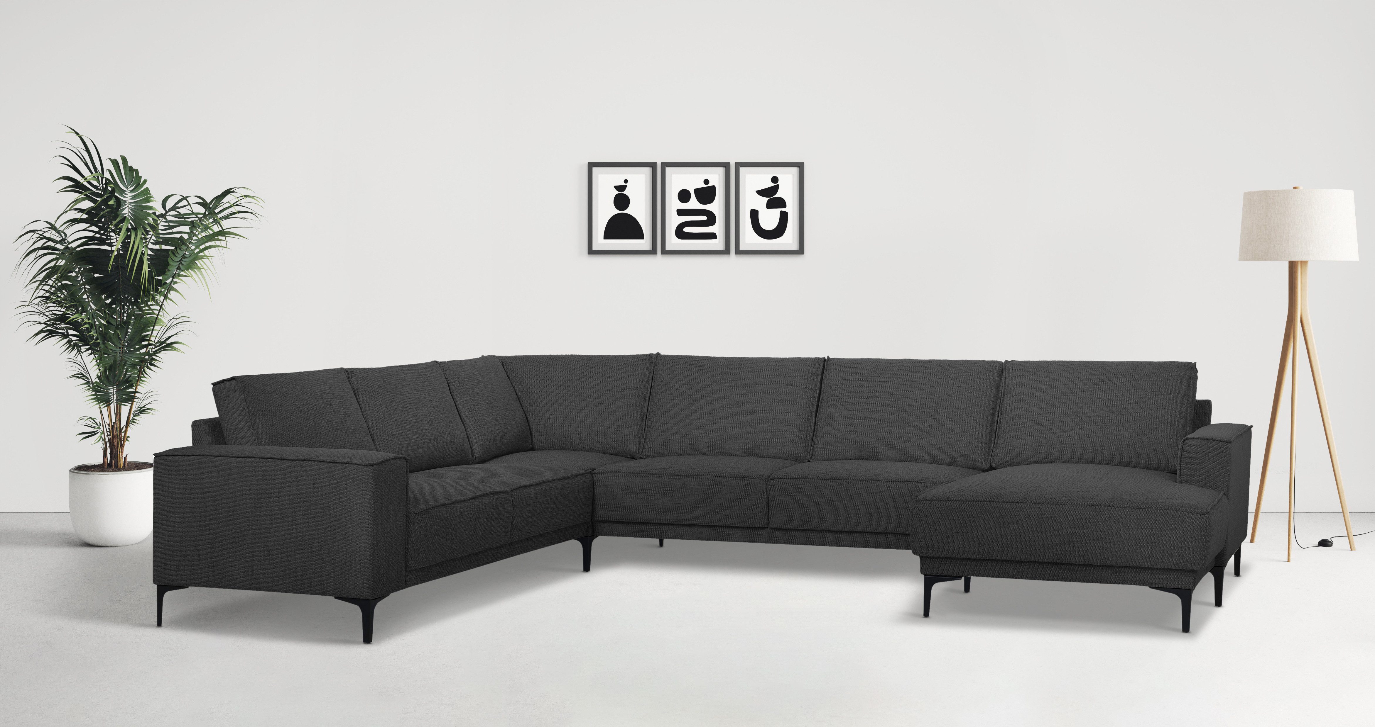 OTTO home Wohnlandschaft "XXL Sofa Oland, Struktur, Flachgewebe, Luxus-Micr günstig online kaufen