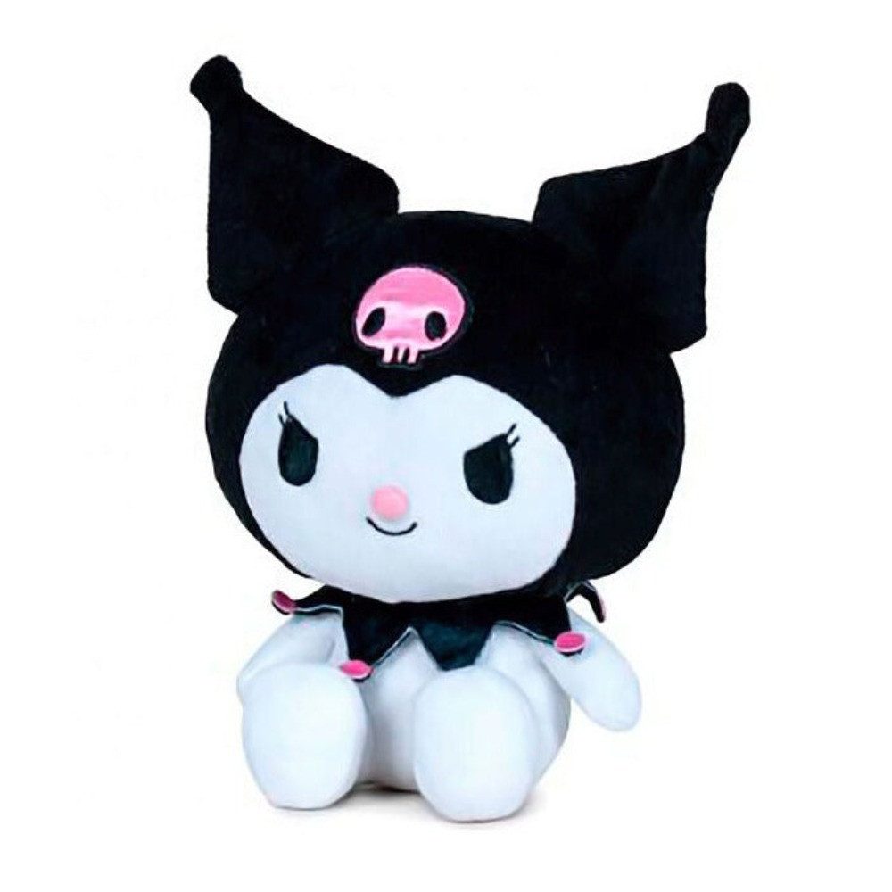 Kuromi Plüsch 25 Cm – Kawaii Kuscheltier In Schwarz-Rosa, Weiche PP-Baumwollfüllung