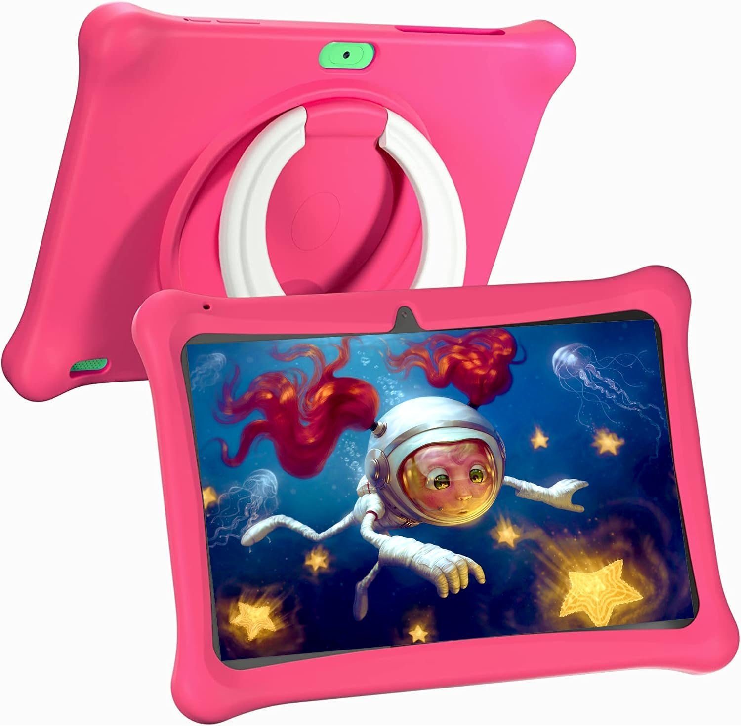 SGIN für Kinder Quad Core HD IPS Display Kindersicherung Lernspiele Tablet (10", 64 GB, Android 13, 2.4G WiFi 5000mAh Bluetooth mit Tasche)