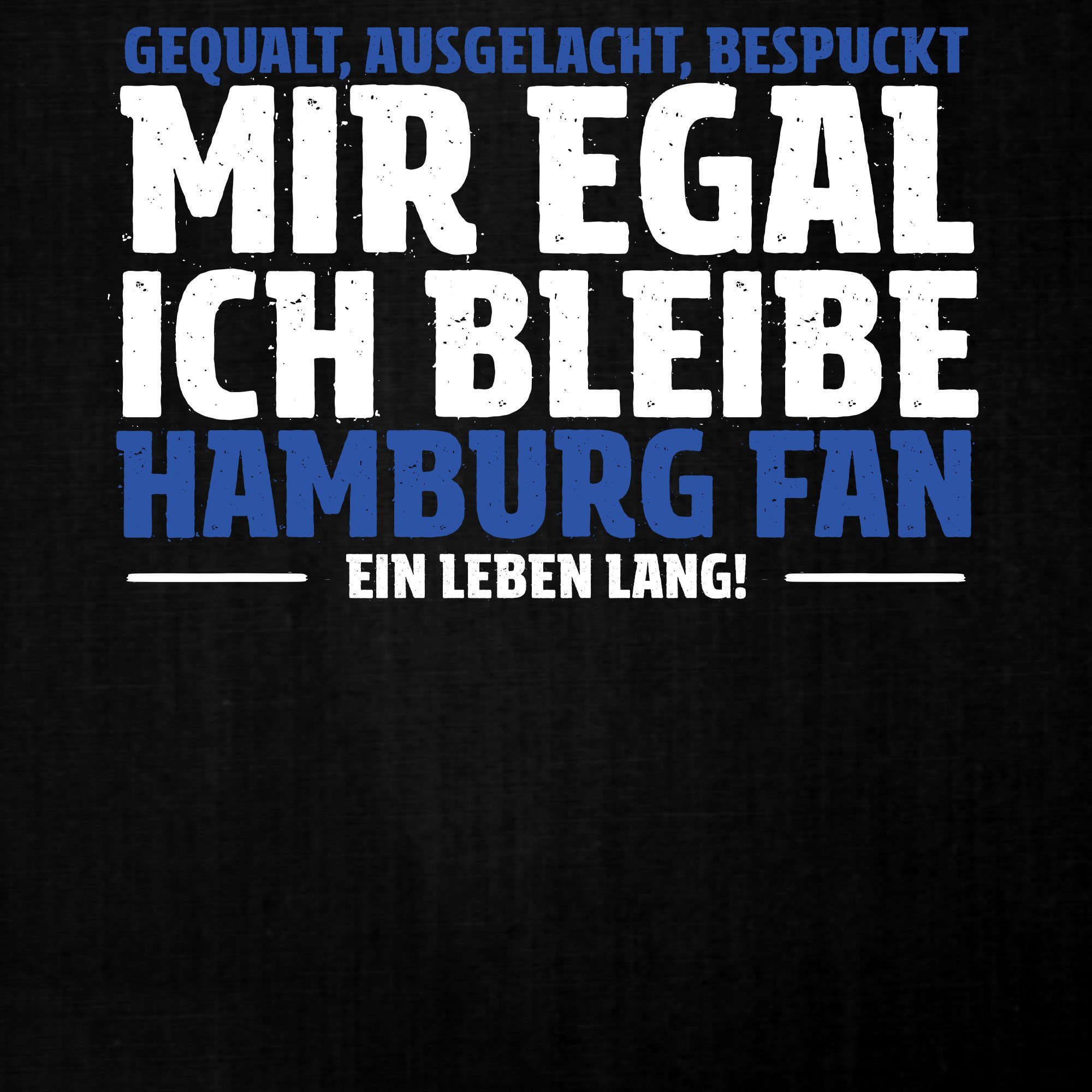 Herren (1-tlg) T-Shirt Hafen Quattro Hamburg - Formatee Kurzarmshirt Schwarz Fußball Fan