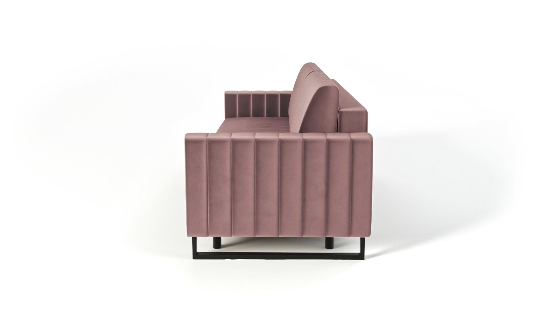 Bettzeugbehälter Sofa Sofa 3-Sitzer Sofa - - Siblo 3-Sitzer Schlaffunktion Dreisitzer 3 Rosa mit - modernes Elegantes Mono
