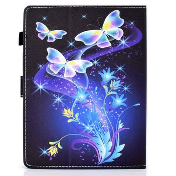 Wigento Tablet-Hülle Für Samsung Galaxy Tab S6 Lite und 2022 Aufstellbare Universell Motiv 1 Tablet Tasche Kunst Leder Hülle Etuis