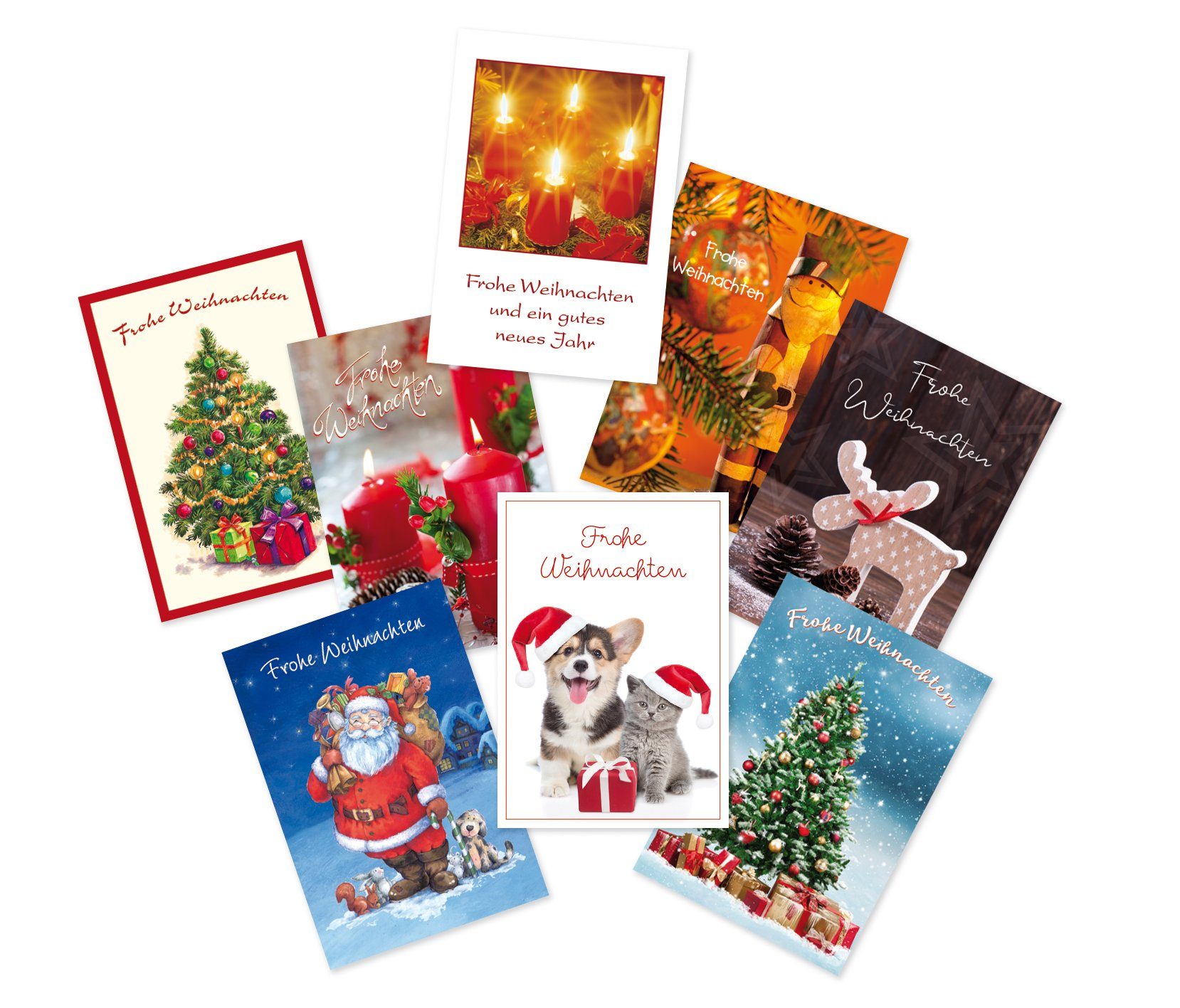 Grußkarten Geschenkanhänger Weihnachten - 8 Anhänger im Beutel