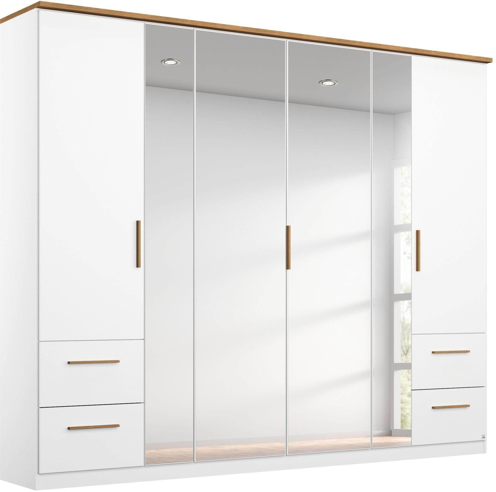 rauch Drehtürenschrank Kleiderschrank Schrank Garderobe Wäscheschrank Schlafzimmer CARLSSON (Breiten: 225/270 cm, Höhe 210 cm) 4 Schubladen, Griffe aus massiver Eiche, viel Stauraum MADE IN GERMANY