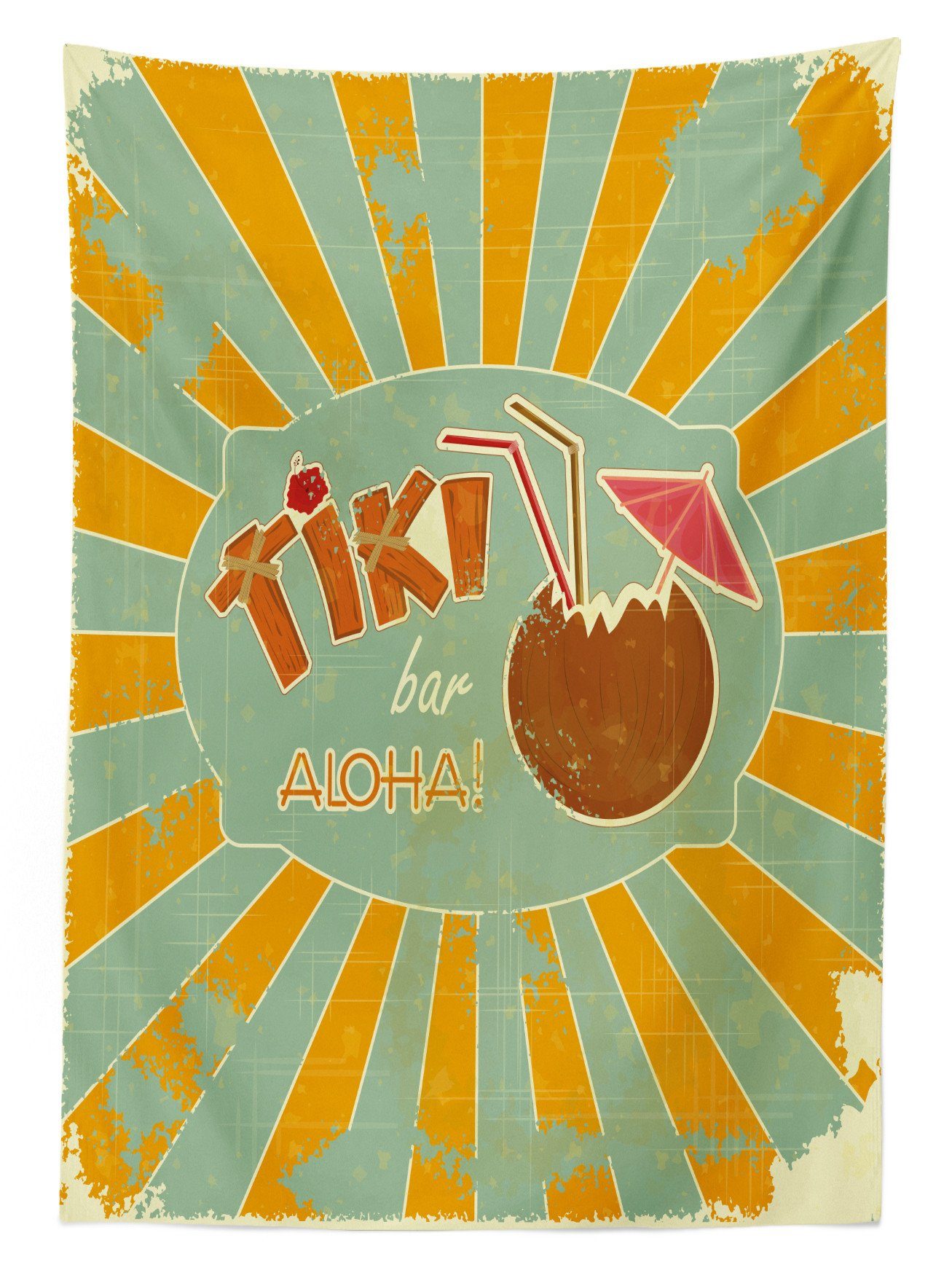 Abakuhaus Tischdecke Farbfest Waschbar geeignet Farben, Tiki Außen Bereich Bar Aloha-Spaß-Party den Für Klare