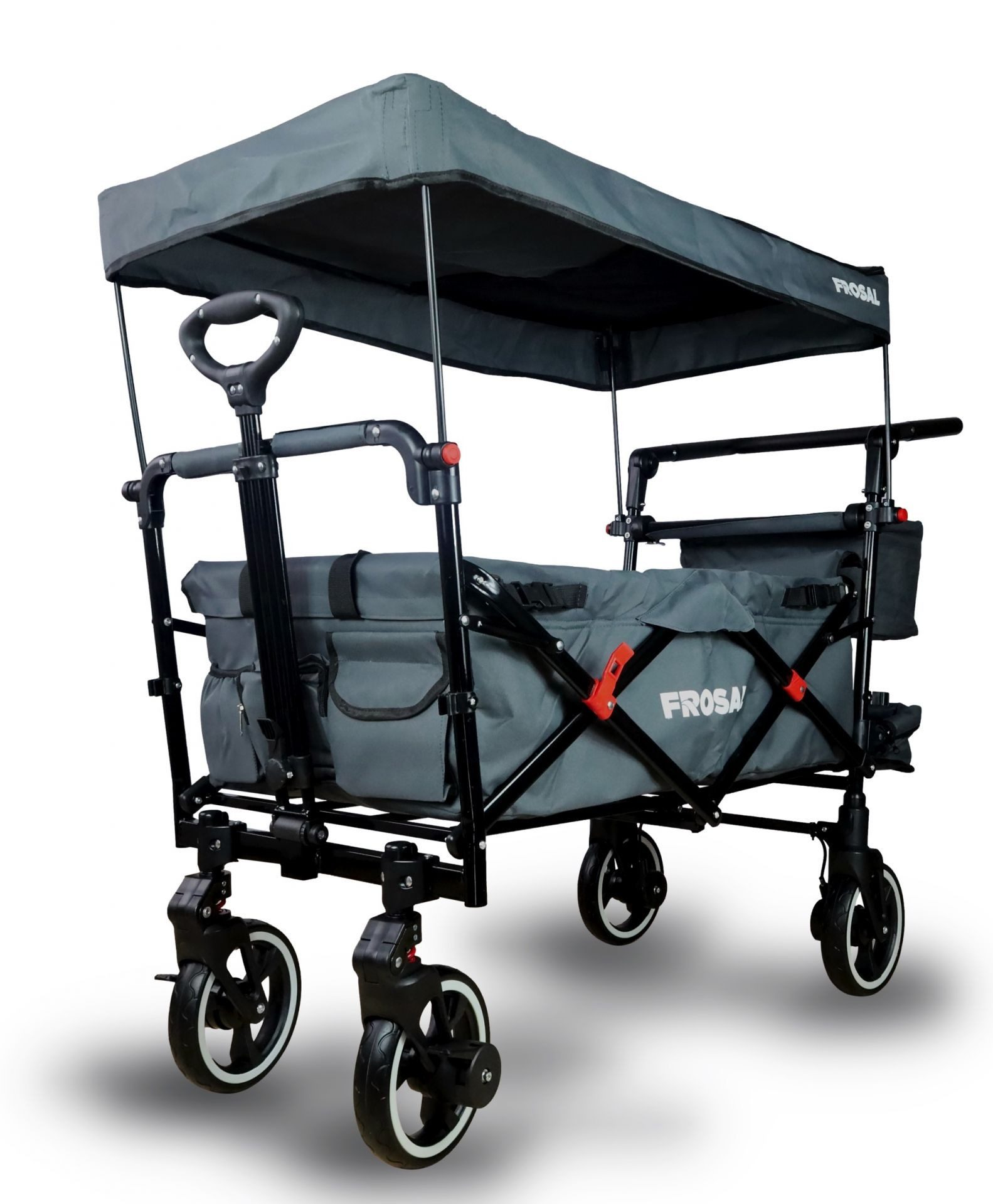 Frosal Bollerwagen Paul faltbar grau Premium Handwagen für Kinder, faltbar grau