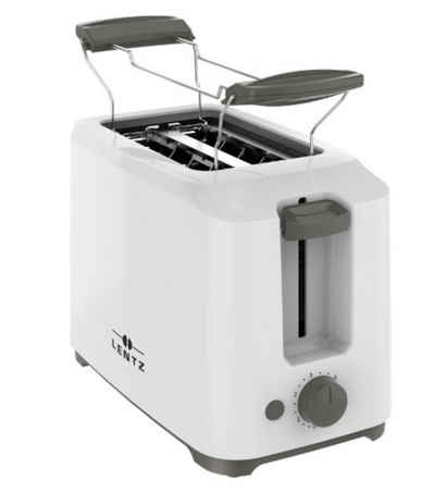 Lentz Toaster 2-Scheiben-Toaster Toastautomat 700 Watt Weiß, 2 kurze Schlitze, für Toasten, 700 W