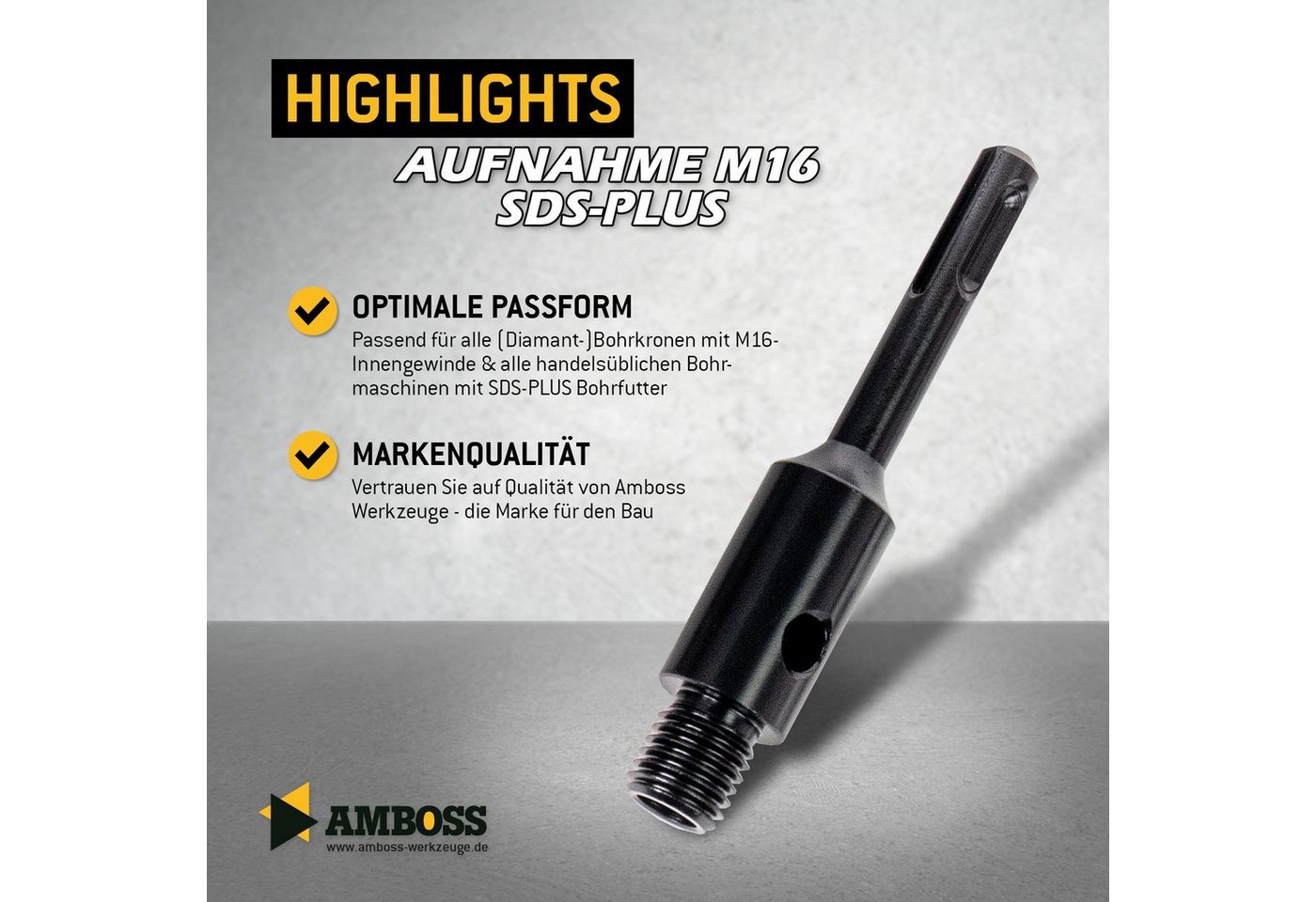 Thumbnail - Amboss Werkzeuge Dosensenker Aufnahme (SDS) für M16 Gewinde (Dosensenker)