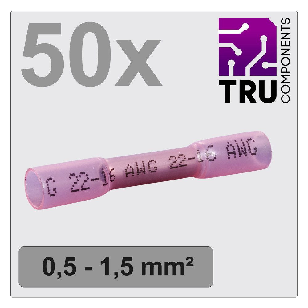 TRU COMPONENTS Stoßverbinder TRU COMPONENTS TC-12888400 Stoßverbinder mit Schrumpfschlauch 0.5 mm², T24C005