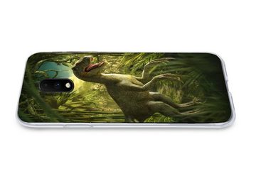 MuchoWow Handyhülle Dinosaurier - Pflanzen - Grün - Illustration - Kinder - Jungen, Phone Case, Handyhülle OnePlus 7, Silikon, Schutzhülle