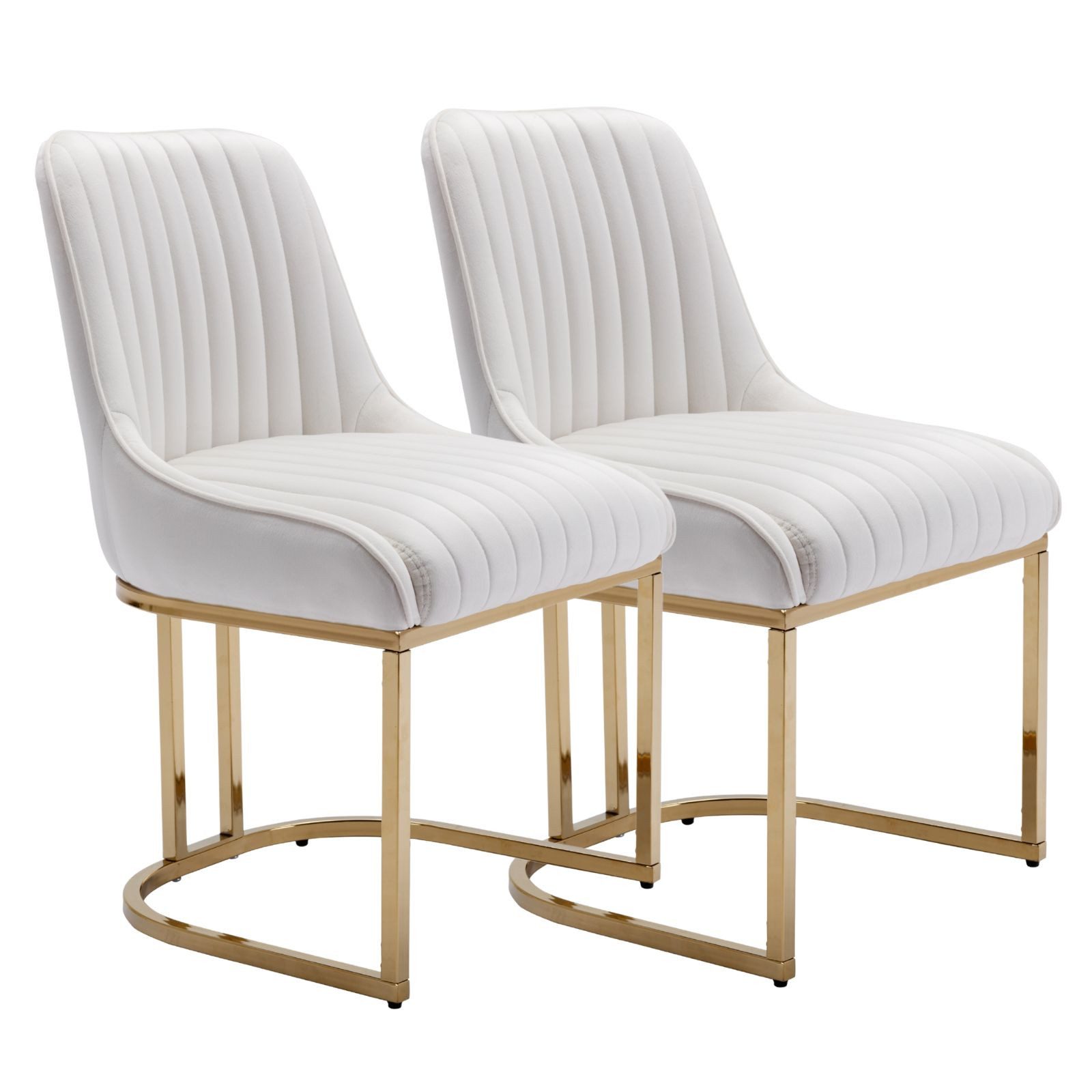 CHAIRUS Esszimmerstuhl 2er-Set, Samtstühle mit Metallbeinen für Küche & Wohnzimmer (2 St), Polsterstuhl, Küchenstuhl, Wohnzimmerstuhl, 47x53x79cm