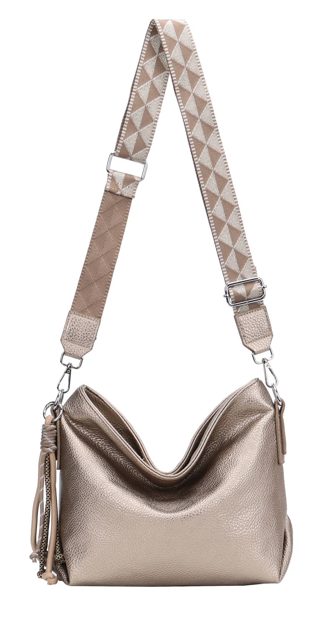 ITALYSHOP24 Schultertasche Damen Tasche Shopper CrossBody Brusttasche Umhän günstig online kaufen