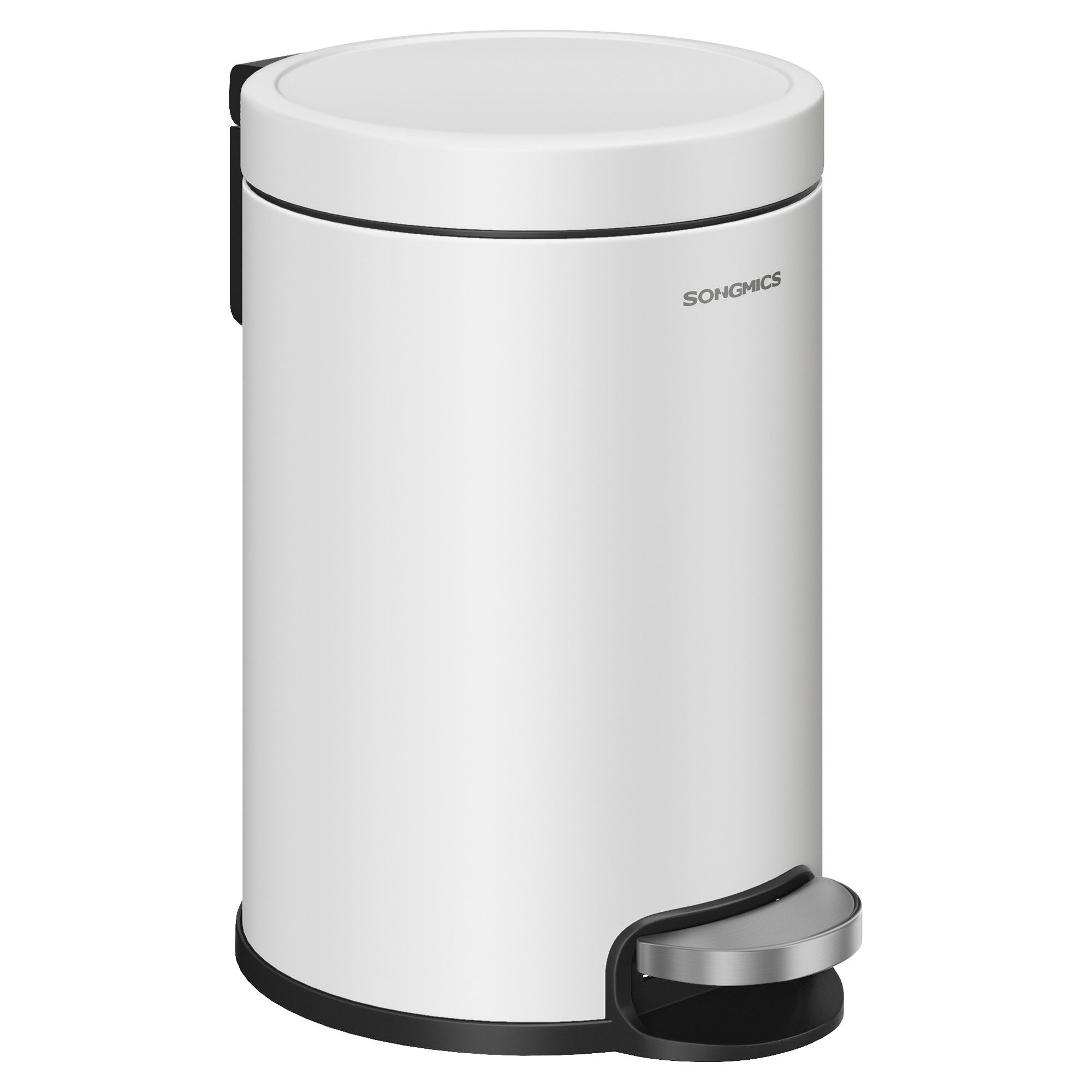 SONGMICS Kosmetikeimer Softclose-Deckel, Stahl, Kosmetikeimer, 3/6 L Mülleimer Bad, Tretmülleime