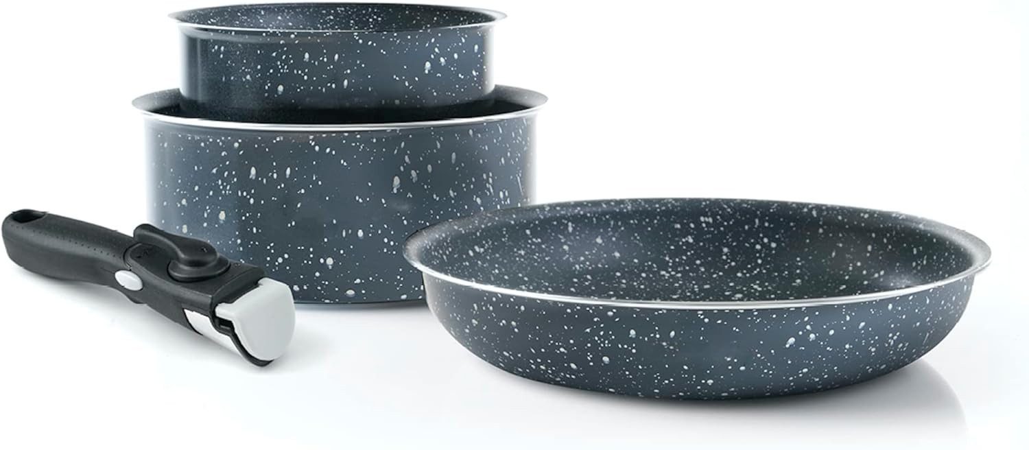 QDesign by Sauter Topf-Set QDesign mit abnehmbarem Griff, Aluminium (5-tlg)