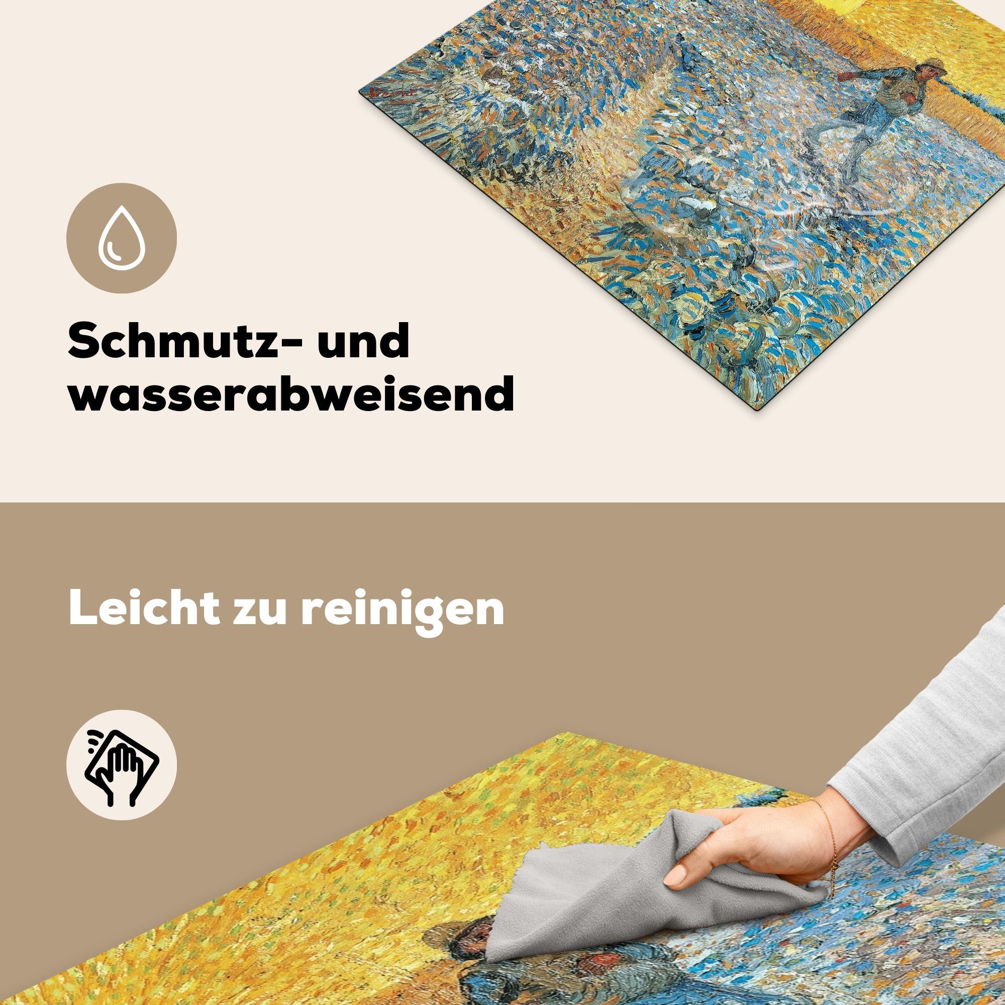 tlg), (1 Gogh, Herdblende-/Abdeckplatte Vinyl, Der küche, Vincent Induktionsmatte für 59x52 Ceranfeldabdeckung - van die Sämann MuchoWow cm,