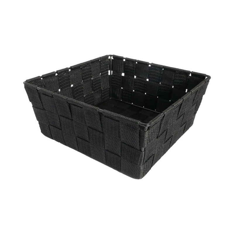 B&S Regalkorb Regalkorb schwarz Ordnungsbox quadatisch 21 x 21 cm