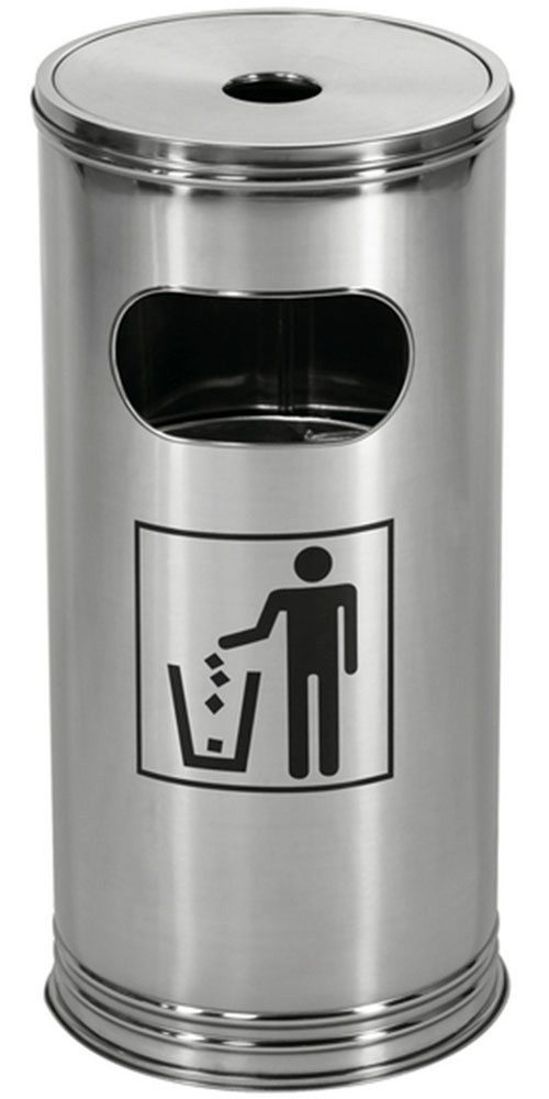 WESCO Aschenbecher Standascher 15 L, mit Einsatz und Einwurfschlitz, wetterfest