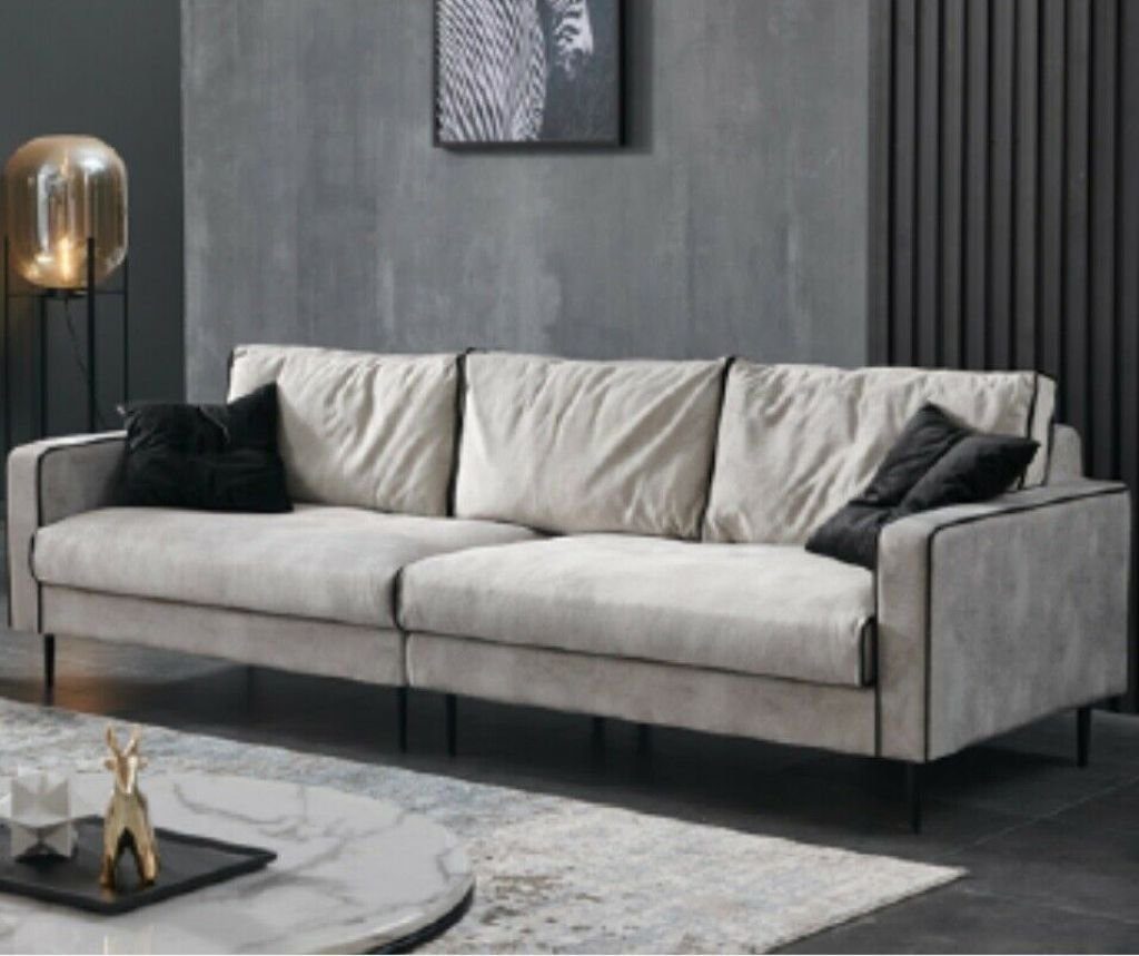 JVmoebel Sofa Design Sofa 4 Sitz Polster Couchen Textil Wohnzimmer Garnitur, Made in Europe