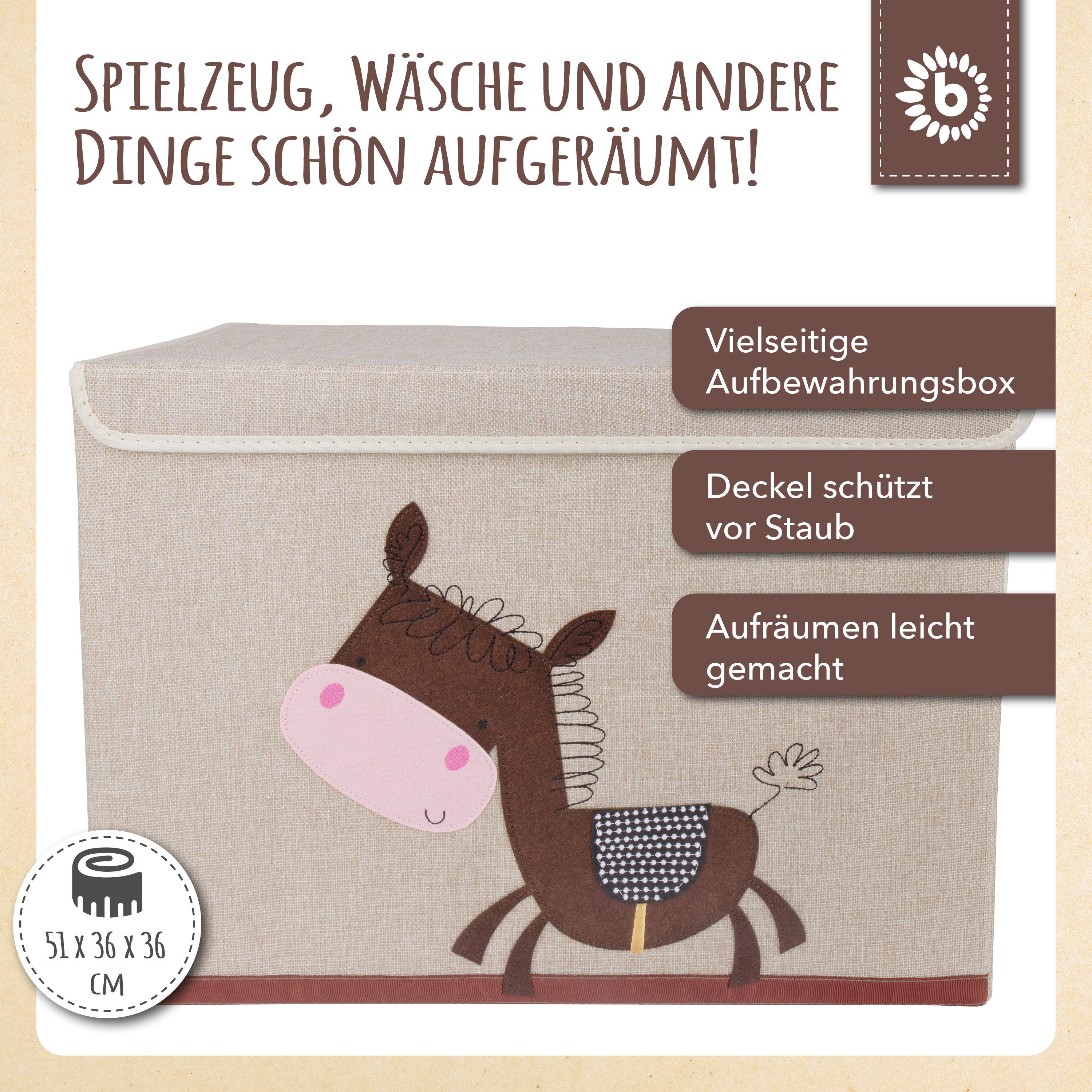 BIECO Spielzeugtruhe Bieco Aufbewahrungsbox mit Deckel 65L, faltbar Spielzeugkiste