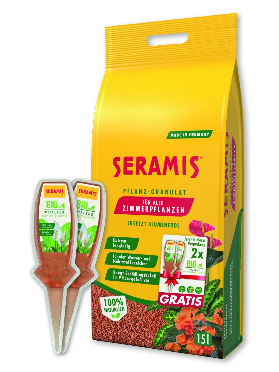 Seramis Pflanzendünger Seramis Pflanz-Granulat für Zimmerpflanzen 15 l +