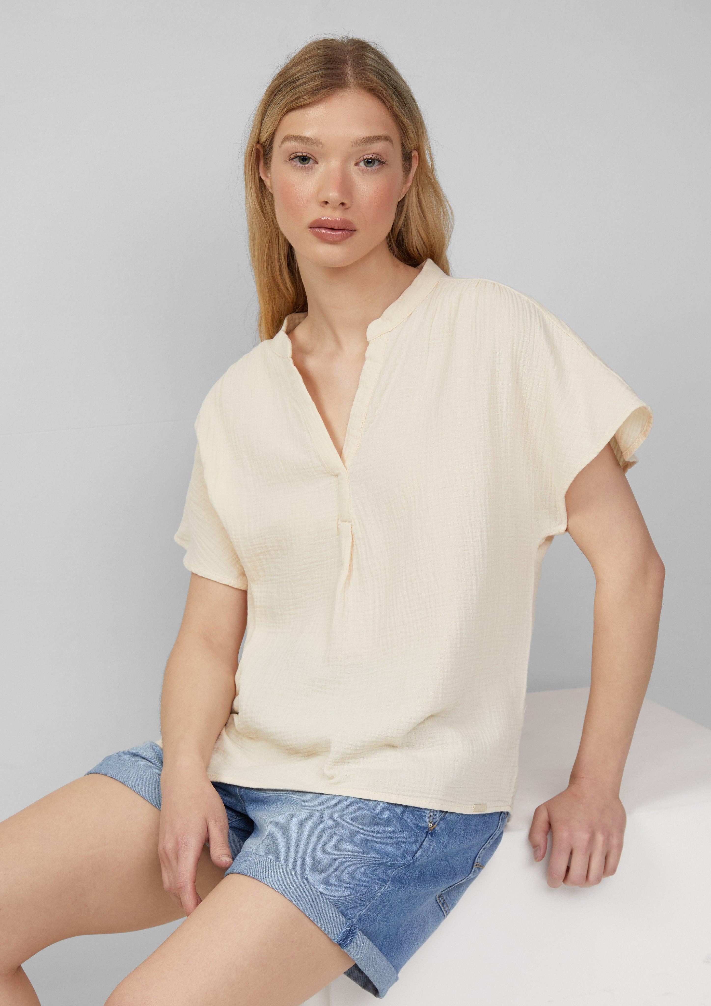 Kurzarmbluse Bluse aus Musselin