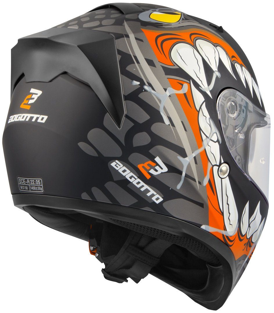 Bogotto Motorradhelm V128 Naga Helm, integriertes Sonnenvisier