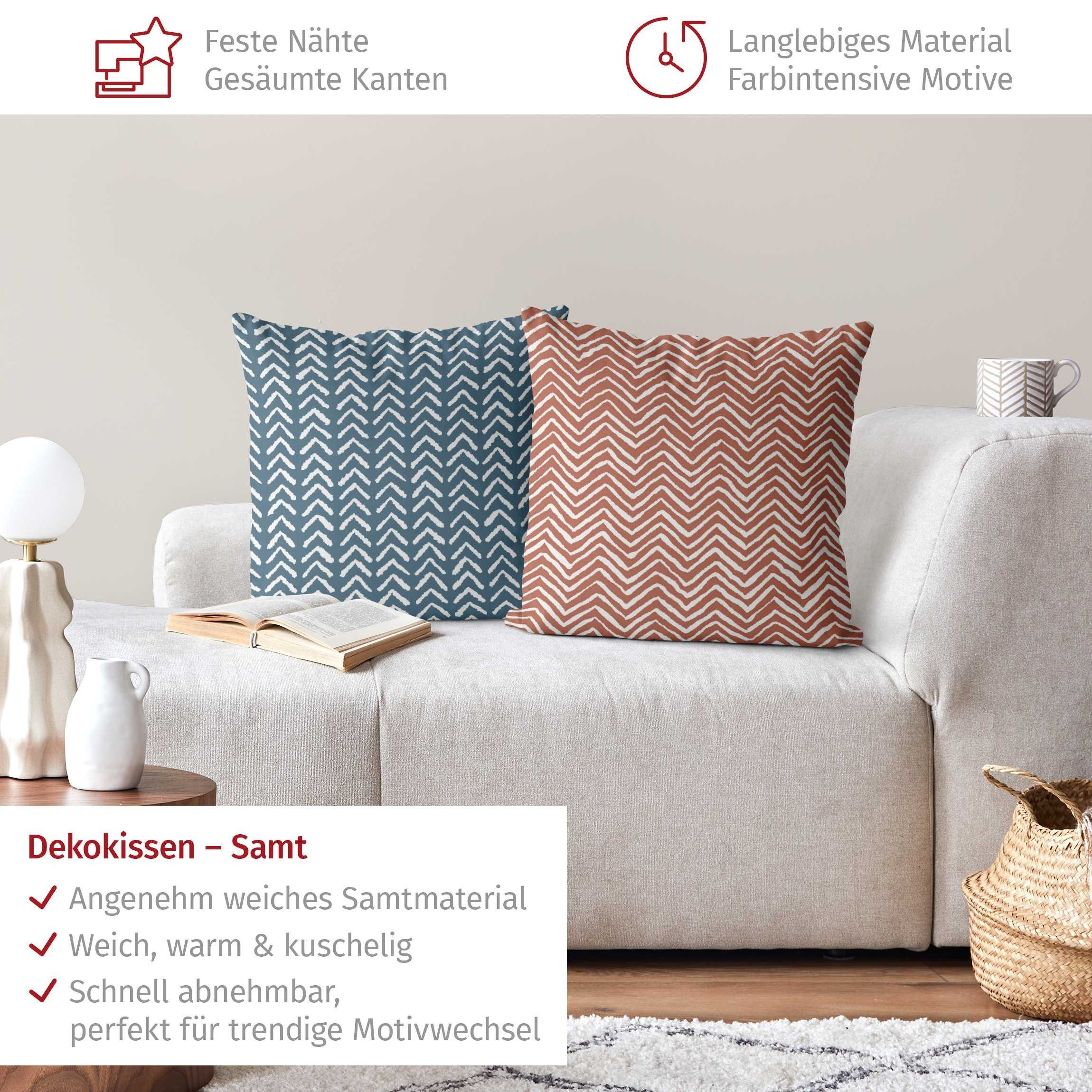 Bilderdepot24 Dekokissen 2-teilig drinnen Kissenhülle/ Sofakissen/ Zierkissen Kissenhülle blau, Bezug mit / ohne Füllung Zierkissen Outdoor Sofa Bett
