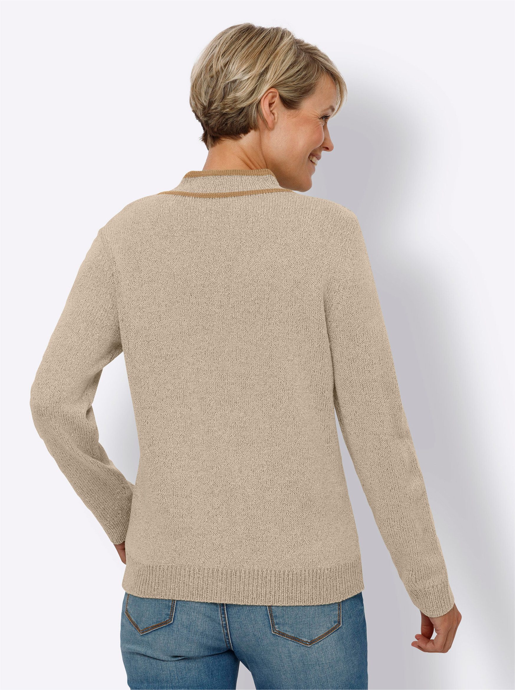 Sieh an! Strickpullover Stehkragenpullover günstig online kaufen