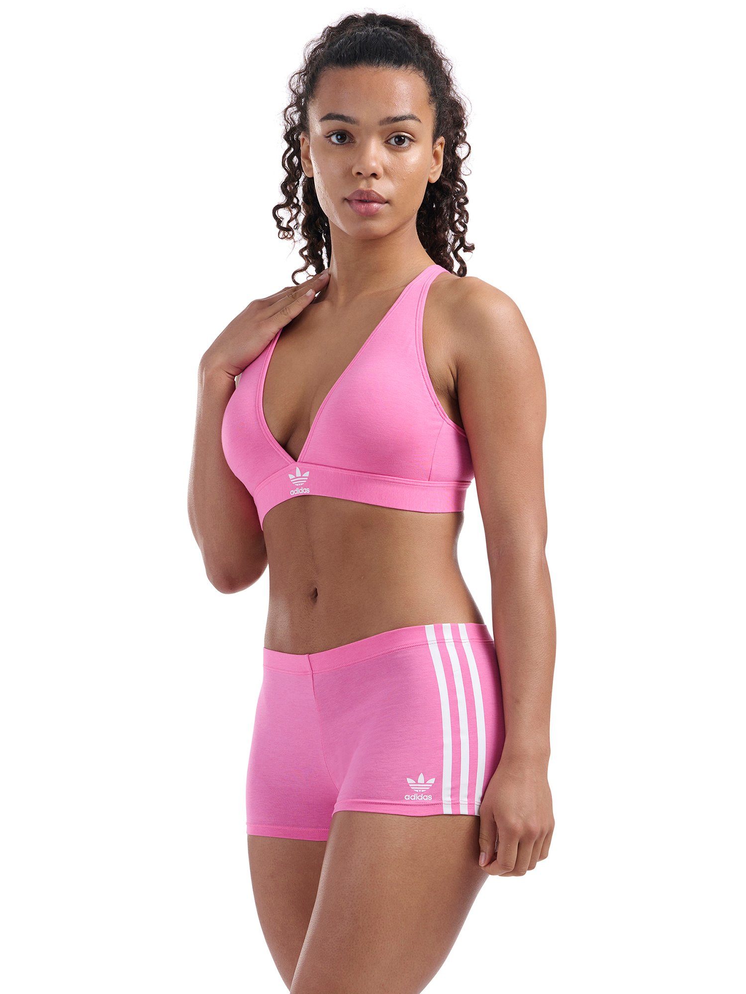 bra Unlined bralette Triangel-BH adidas Originals bustier pink lucid
