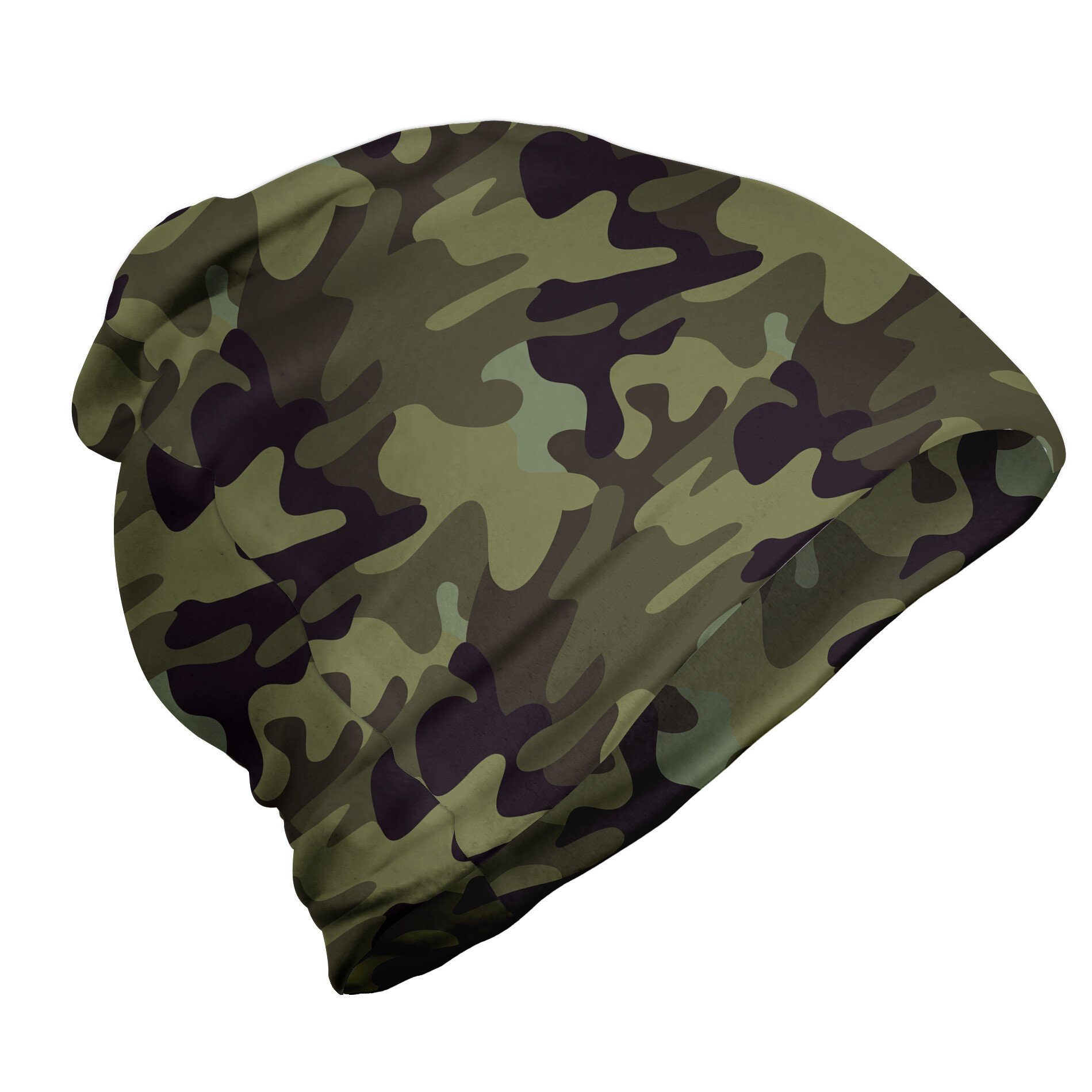 Abakuhaus Beanie Wandern im Freien Khaki Camouflage Motiv Camo Stains
