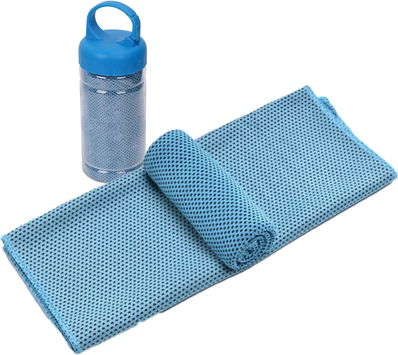 nsihing Sporthandtuch Kühltuch Kühlhandtuch, Sofortige Relief Eiskalt Kühlen Handtuch, (Atmungsaktives Mesh Schweißsaugfähig Cooling Towel Für Sport Fitness Gym, 2-St), Mikrofaser Handtuch Eistuch Abkühltuch Schweißtuch