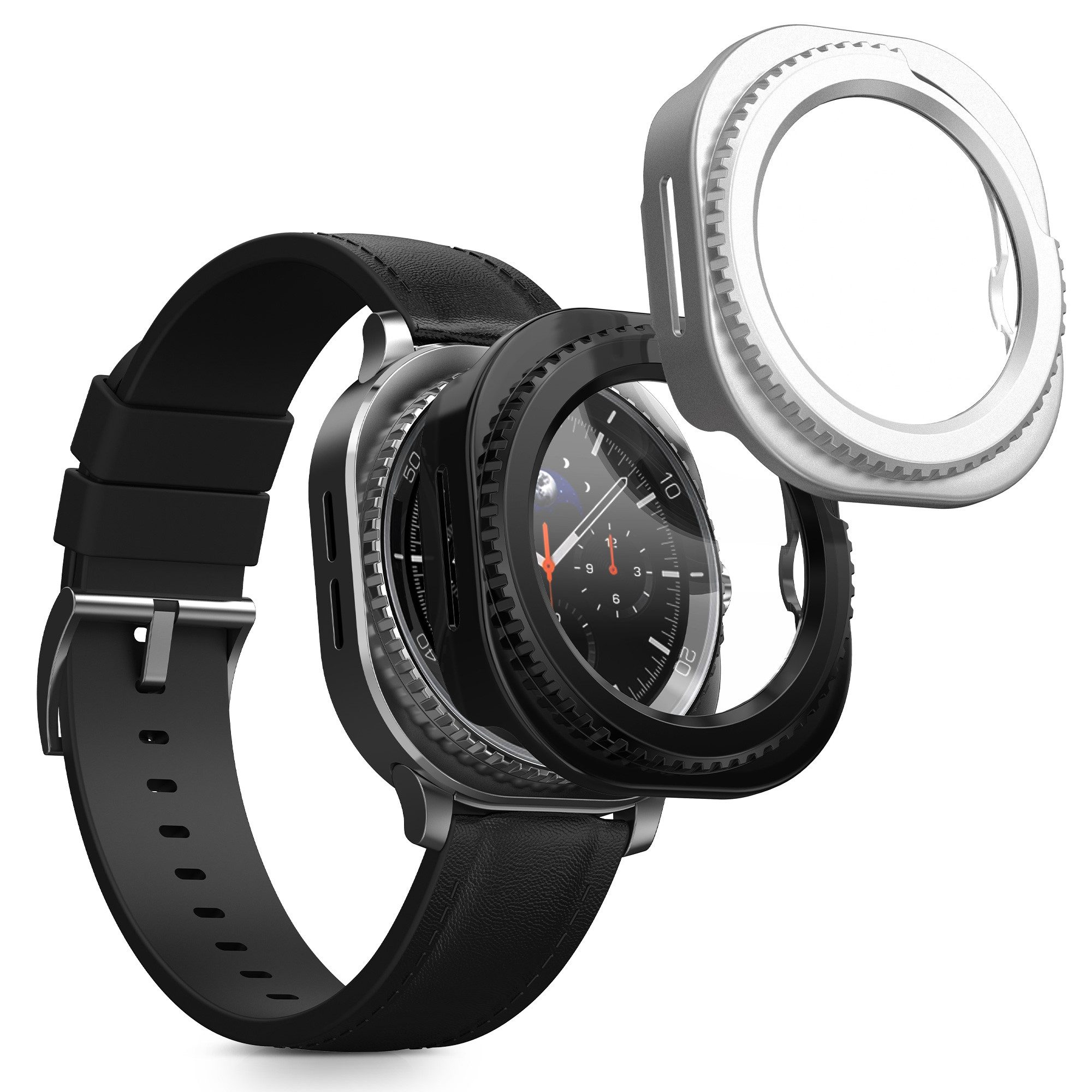 kwmobile Smartwatch-Hülle 2x Glas Hülle für Samsung Galaxy Watch 8 Classic (46mm), Schutzhülle Fullbody Fitnesstracker Case Set aus Glas