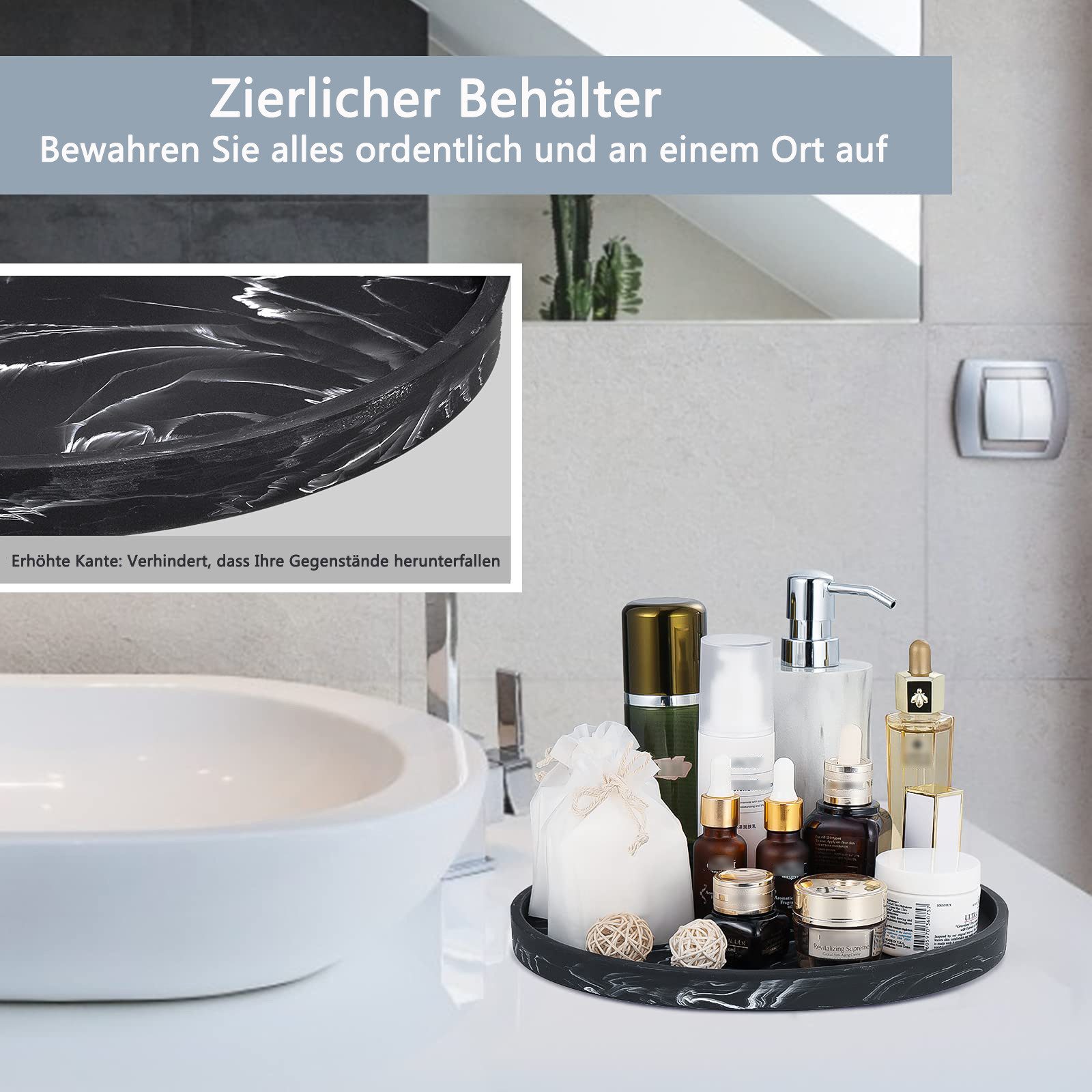Agger Dekotablett Dekotablett Badezimmertablett aus Silikon, Organizer Tablett, für Schmuck und Make-Up