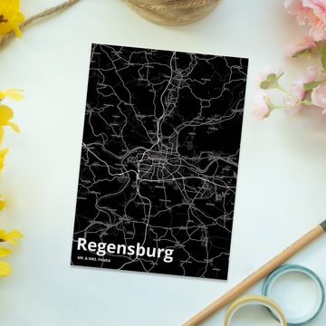 Mr. & Mrs. Panda Postkarte Regensburg - Geschenk, Einladung, Karte, Städte, Ort, Dorf, Einladung