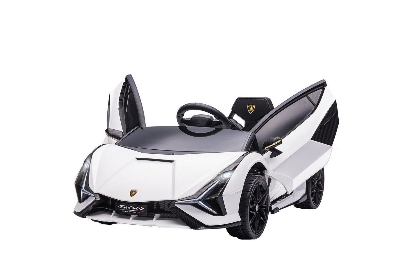 HOMCOM Elektro-Kinderauto 12V Kinderauto mit 2,4G Fernbedienung, 2 Motor, Elektrofahrzeug, Belastbarkeit 25 kg, (1-tlg), für 3-5 Jahre Kinder, Weiß