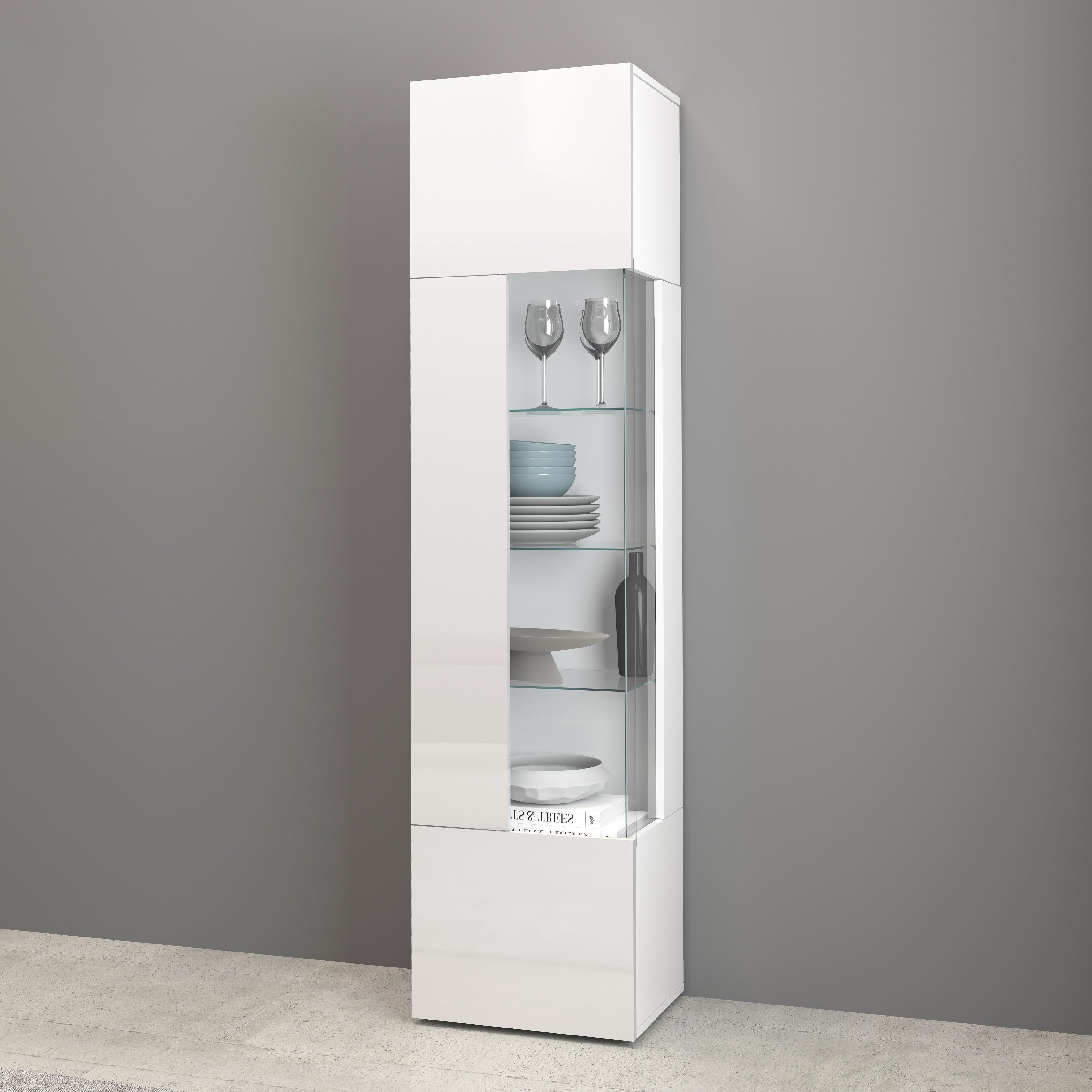 OTTO home Vitrine Egypt komplett hochglanz lackiert, 1 Glastür mit 3 Glasböden – Bild 2 von 5