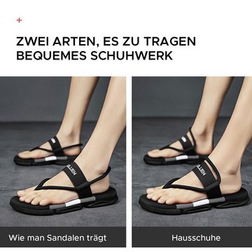 Daisred Sandalen Herren Sommer Flach Sport Sandale Outdoor Sandalette