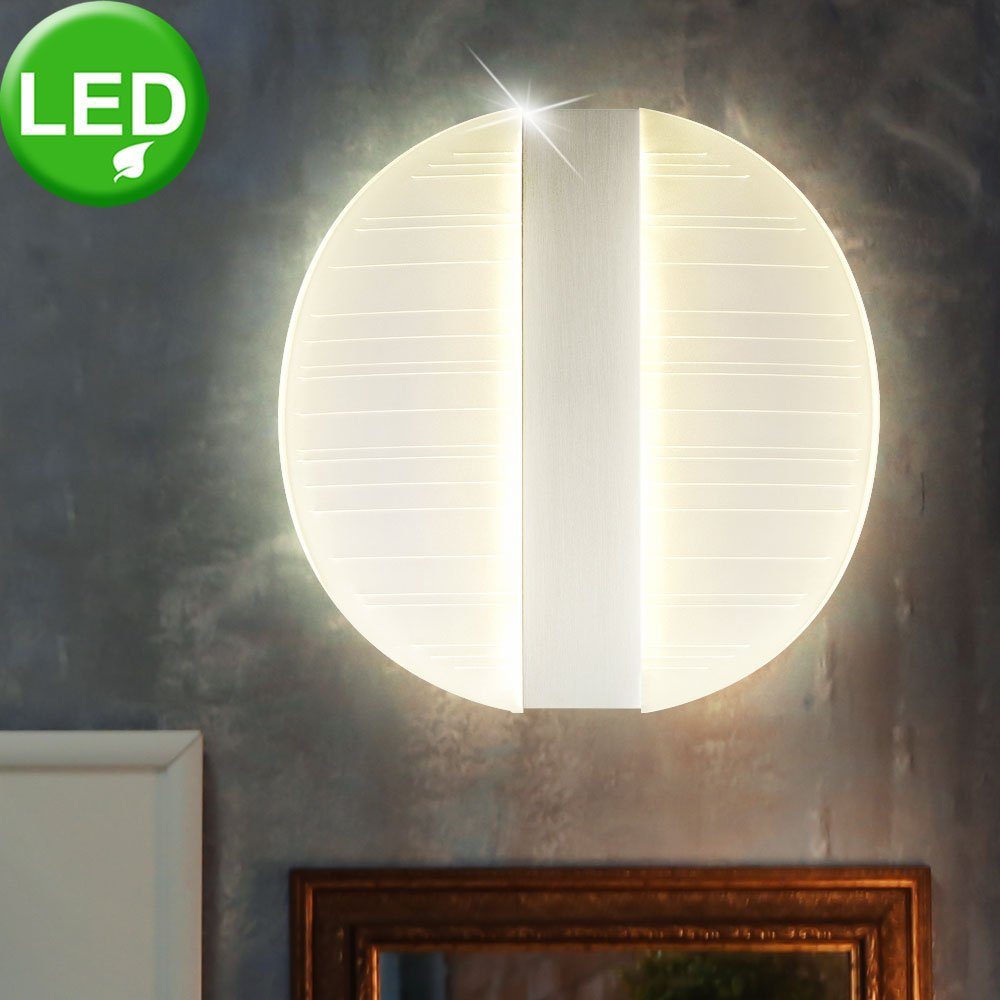 Globo LED Nickel LED Wandleuchte Wohnzimmer Metall Wandlampe Matt Wandleuchte