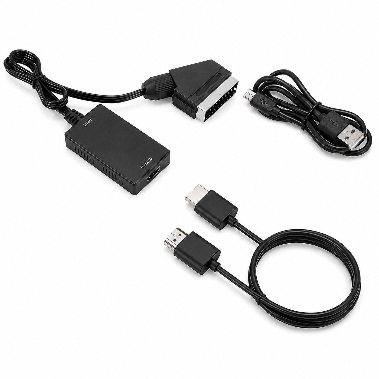 XEOOCE Scart-Hdmi-Konverter, 1080P, Mit 1 M Kabel, Schwarz Video-Adapter