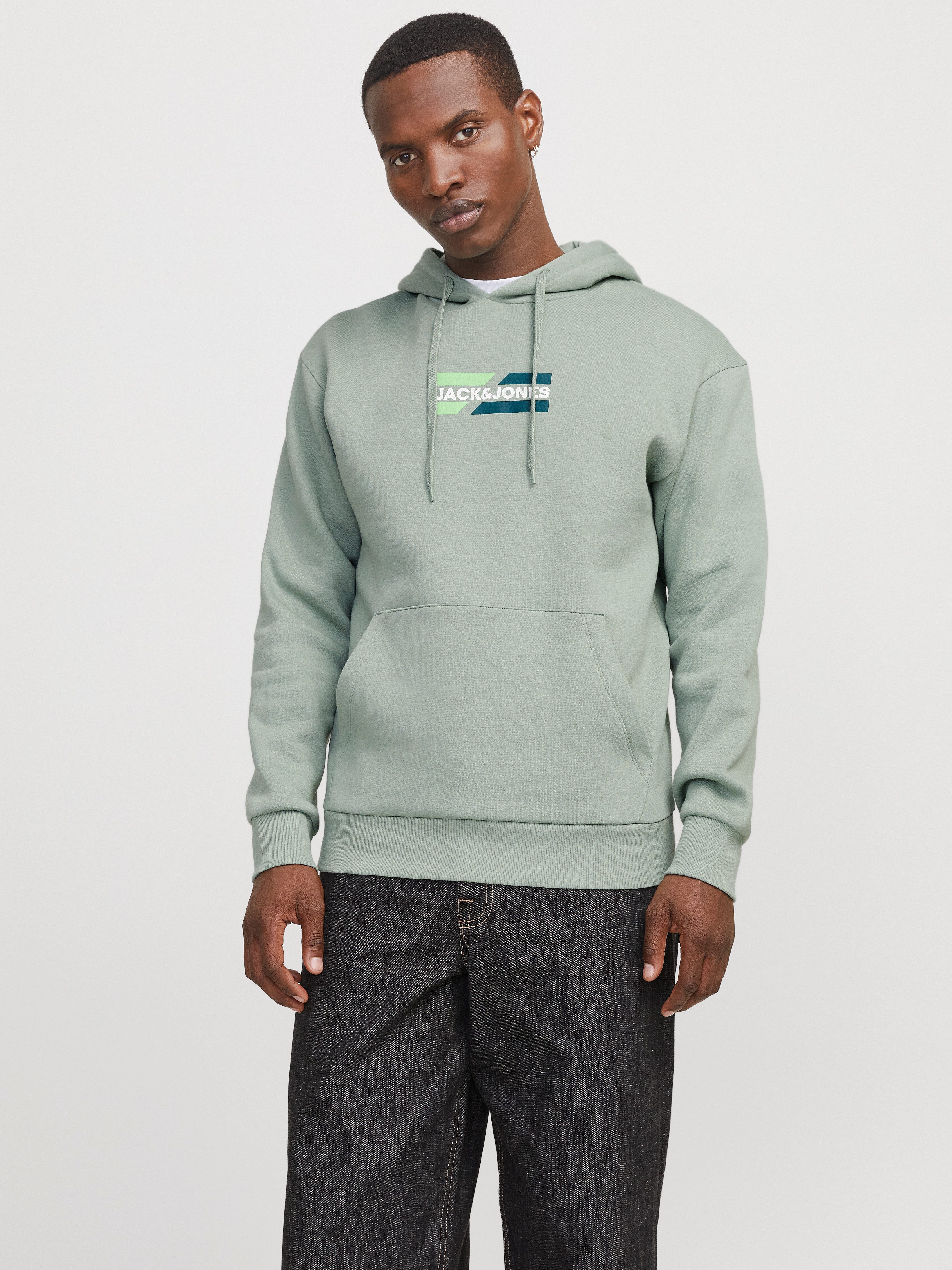 Jack & Jones Kapuzensweatshirt JJECORP GRAPHIC SWEAT HOOD NOOS mit Logo Print