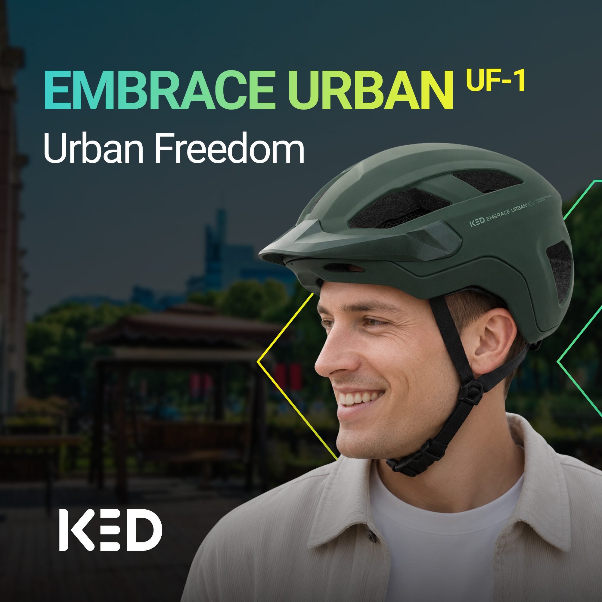 KED Fahrradhelm KED Embrace Urban UF-1 Unisex Fahrradhelm, Mit In-Mold Technologie Für Alltag, Pendeln Und Freizeit
